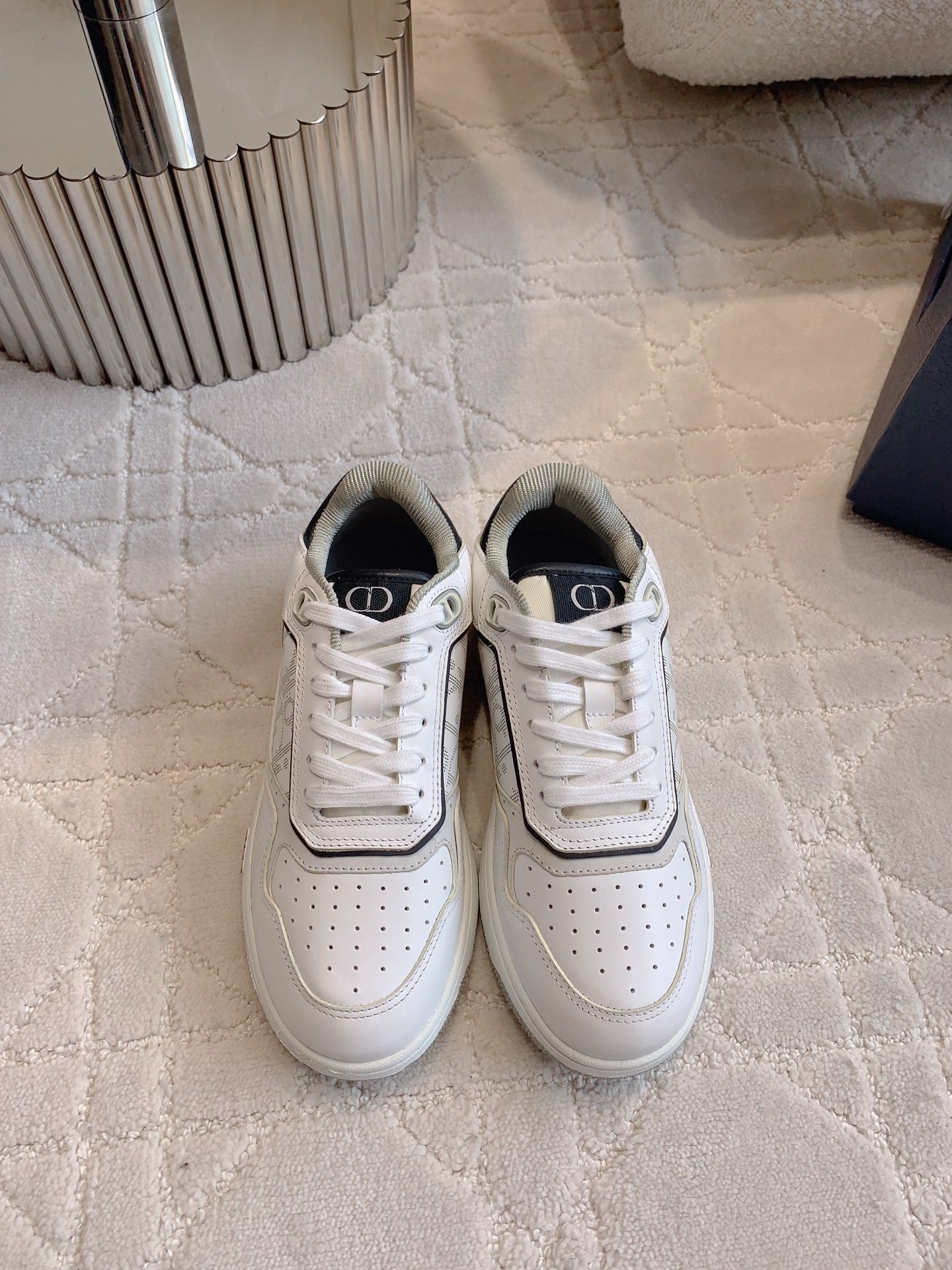 CD B27 Low-Top Sneaker White Black Print Calfskin