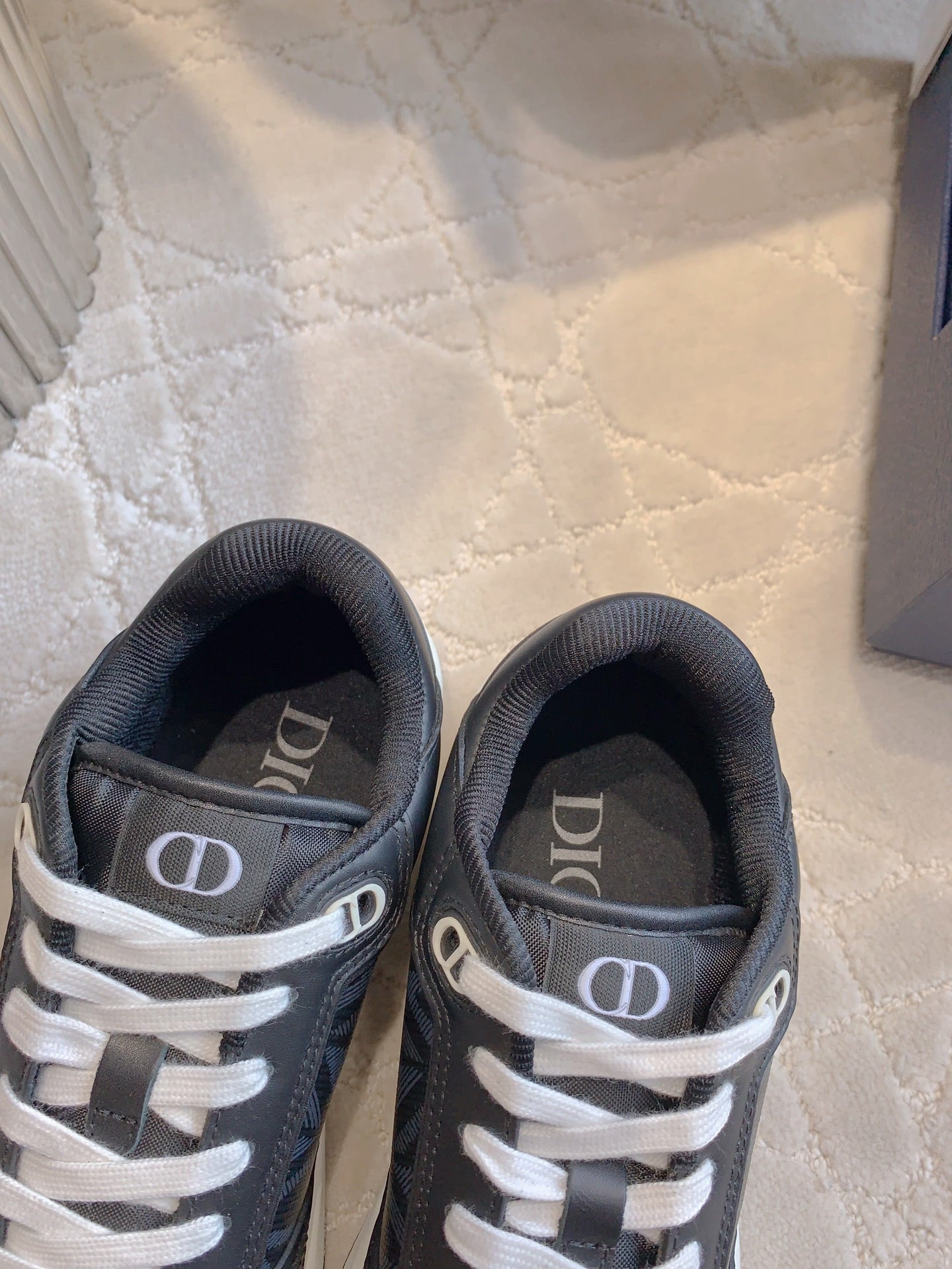 CD B27 Low-Top Sneaker Black Calfskin Diamond Print