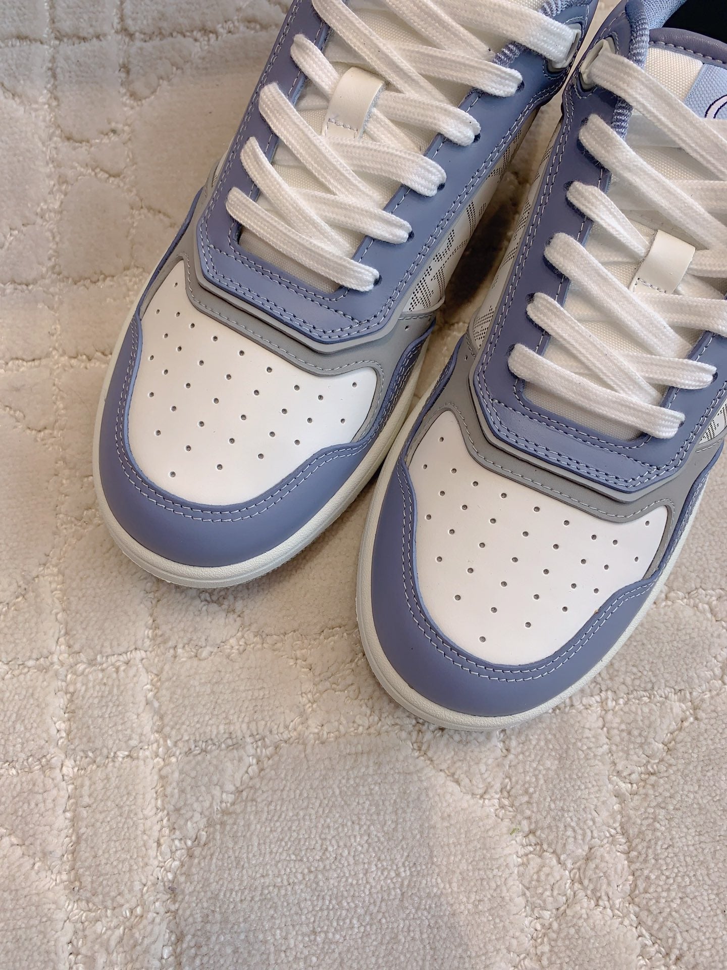 CD B27 Low-Top Sneaker White Blue Print Calfskin