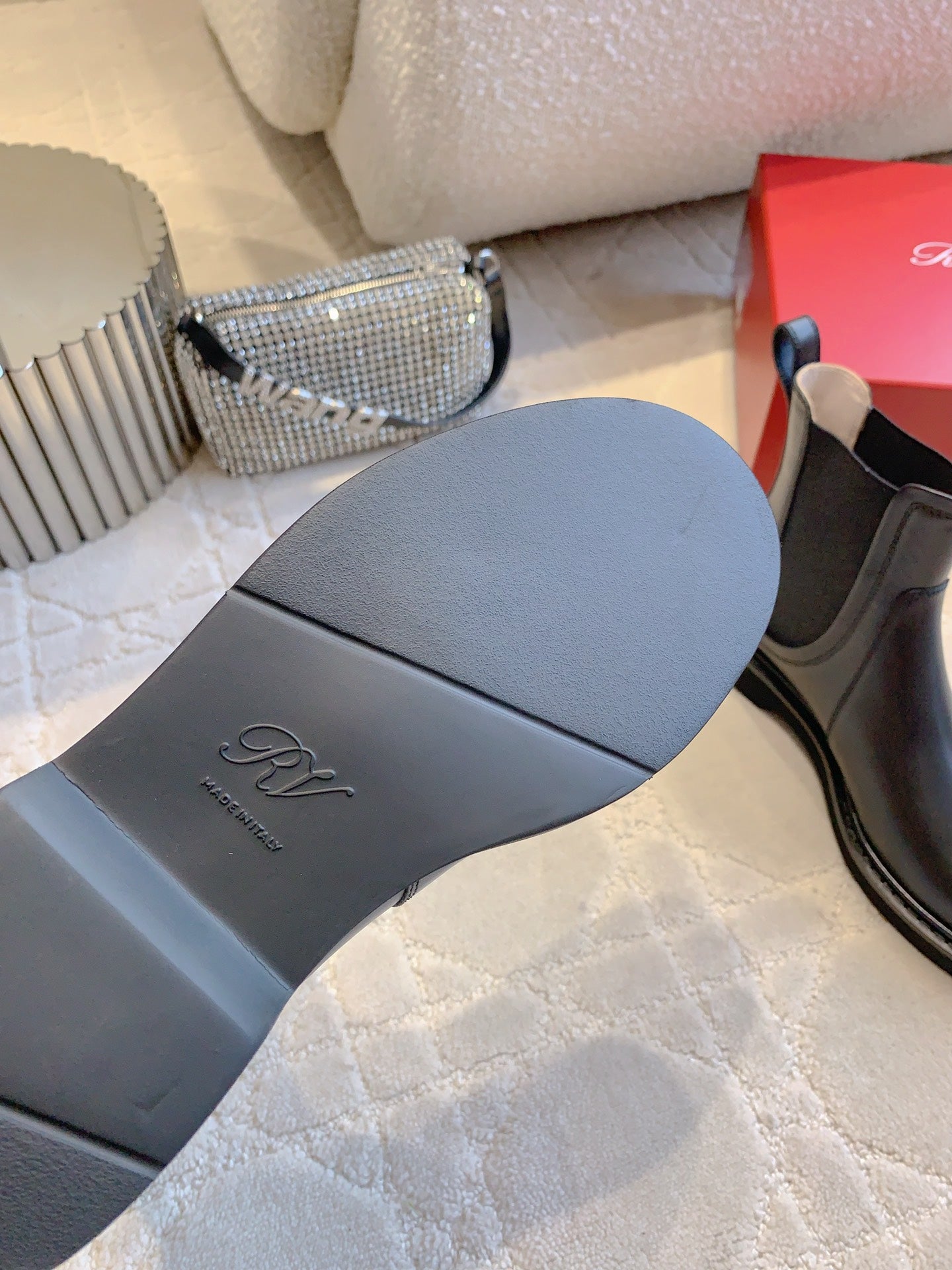 CD Vivie Roger Chelsea Ankle Boots Plain Black Cowhide