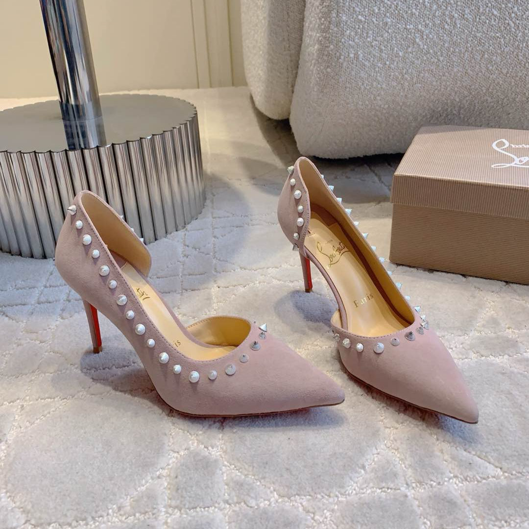 CL  Irishell 85 Studded d'Orsay Pumps Thistle Suede 177130