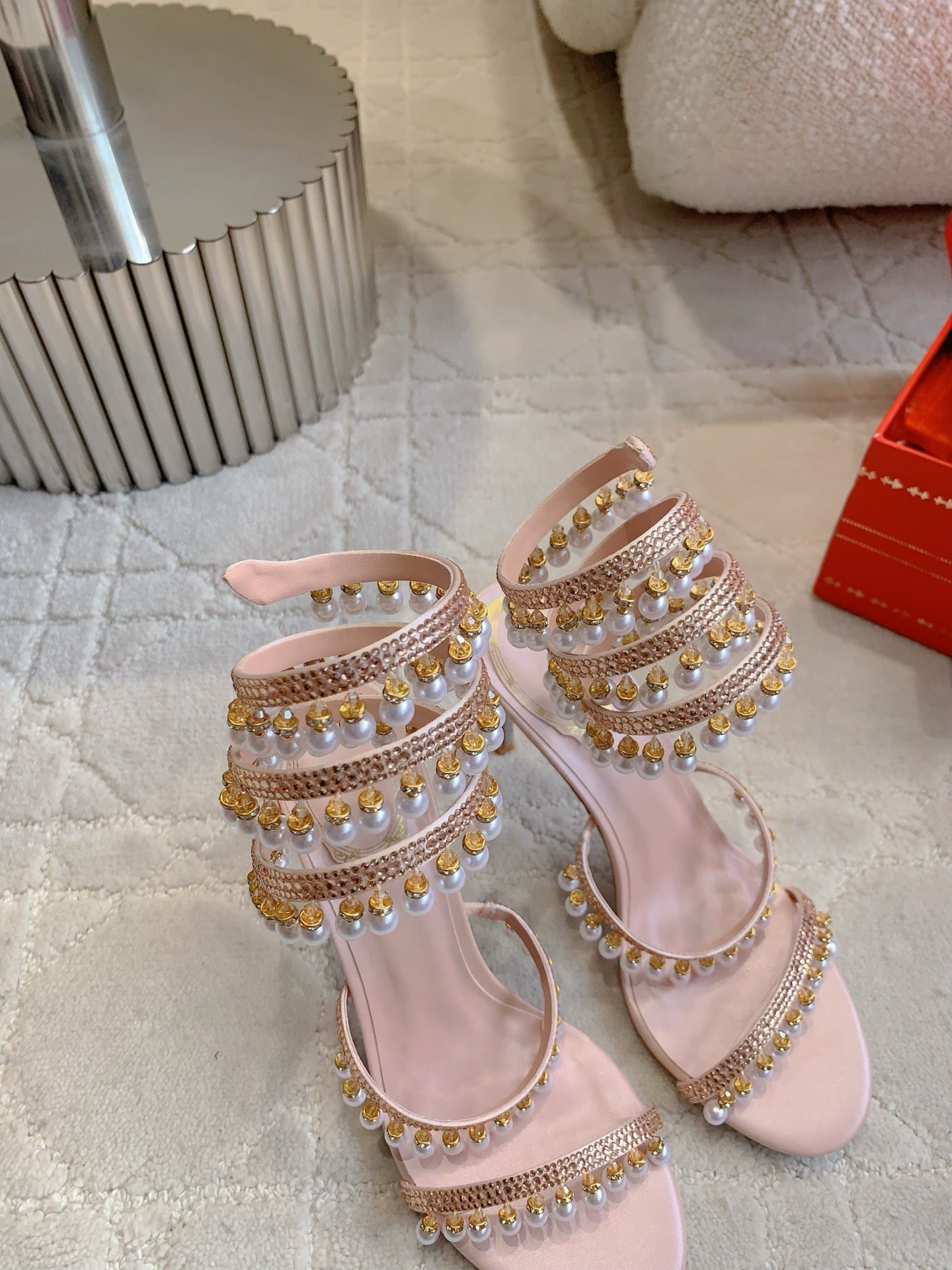 RC Pearl Sandals Pink Sheepskin 328430
