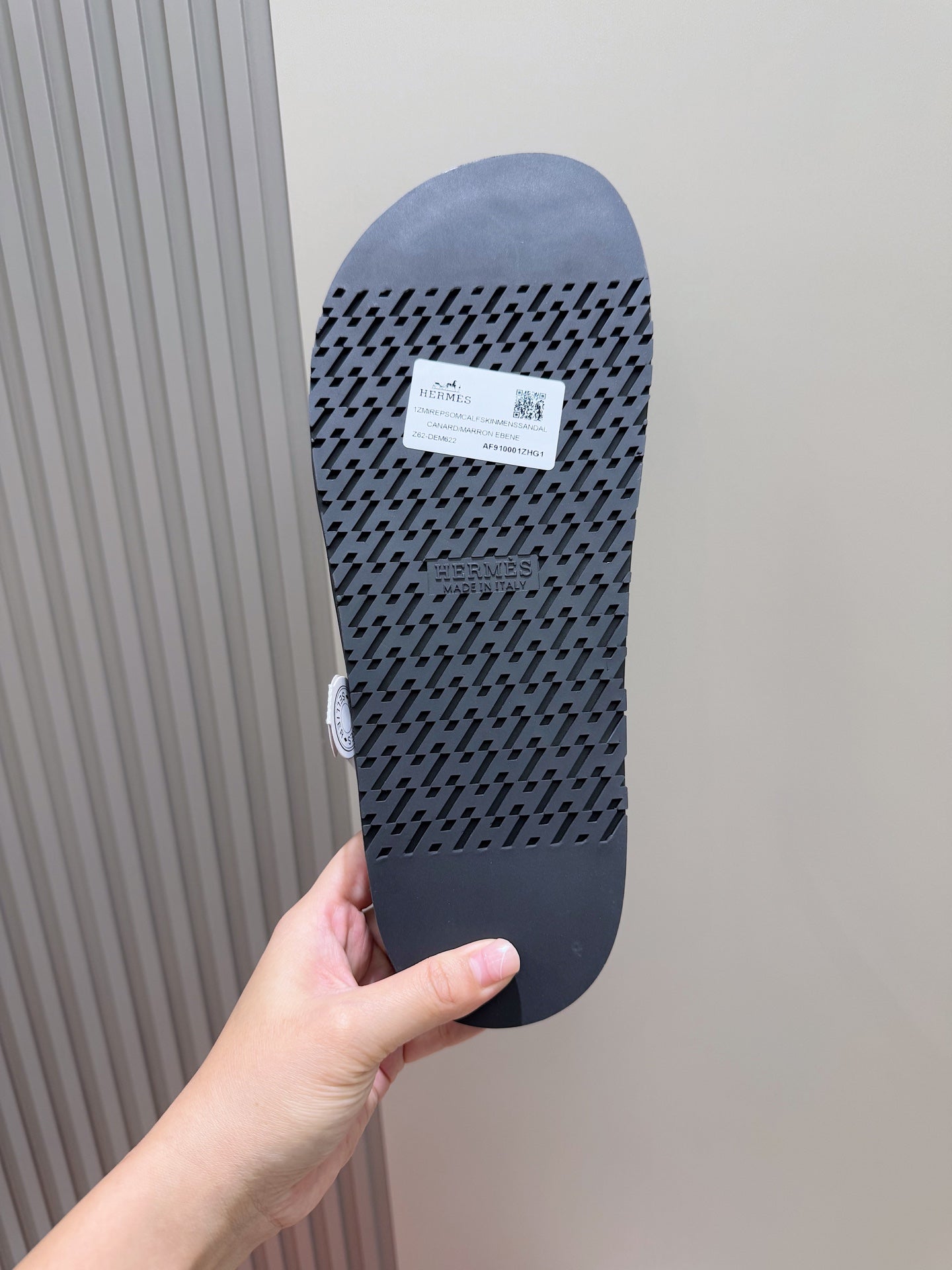 HM Men's Kazimir Slide Black Green Calfskin 562770