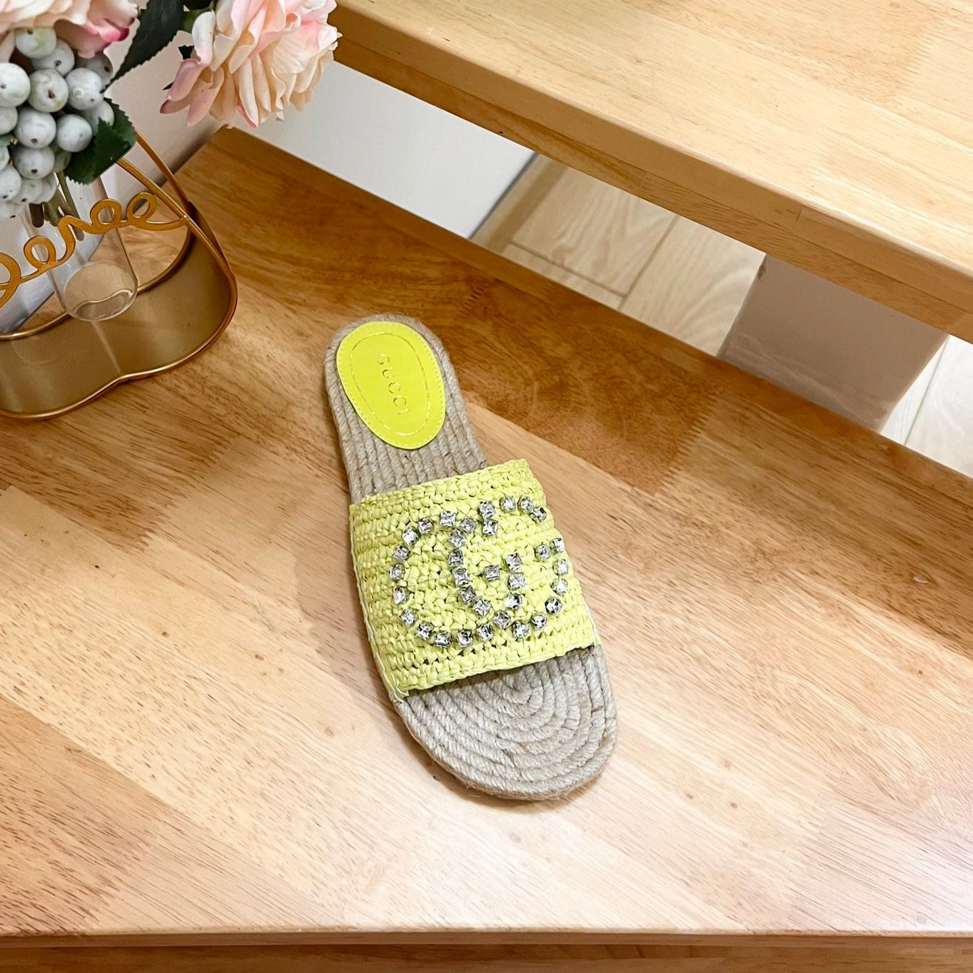 GG  Casual Style Logo Sandals Yellow