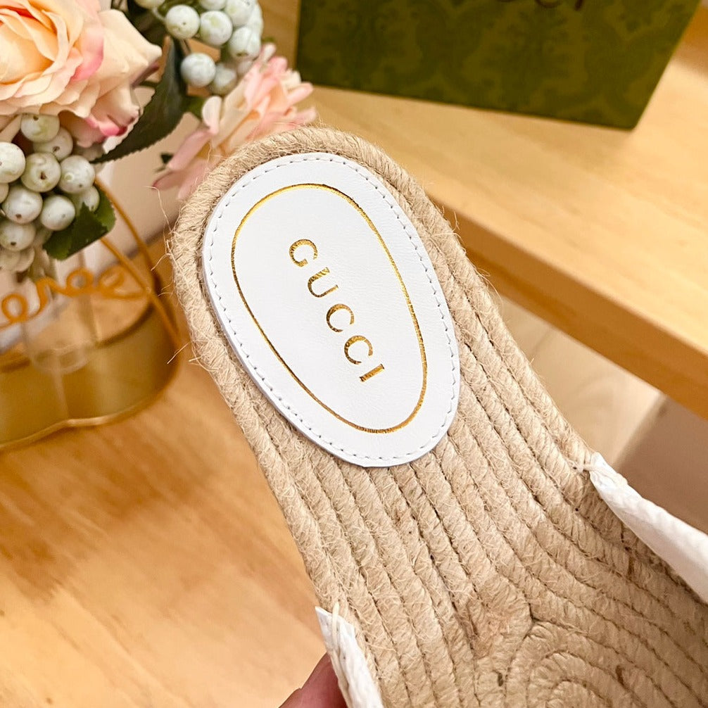 GG  Casual Style Logo Sandals White