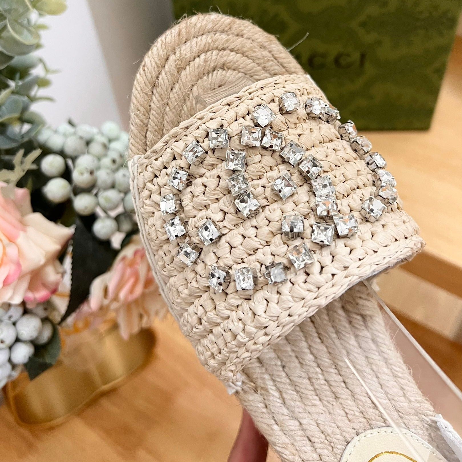 GG  Women High Sandal Shoes Beige