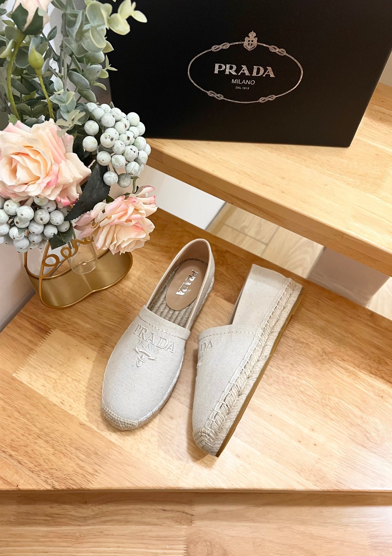 PRA ESPADRILLES LOAFERS CREAMY WHITE LINEN FABRIC