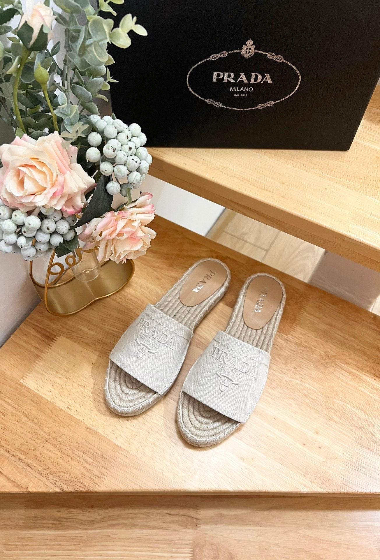 PRA CROCHET SLIPPERS CREAMY WHITE LINEN FABRIC