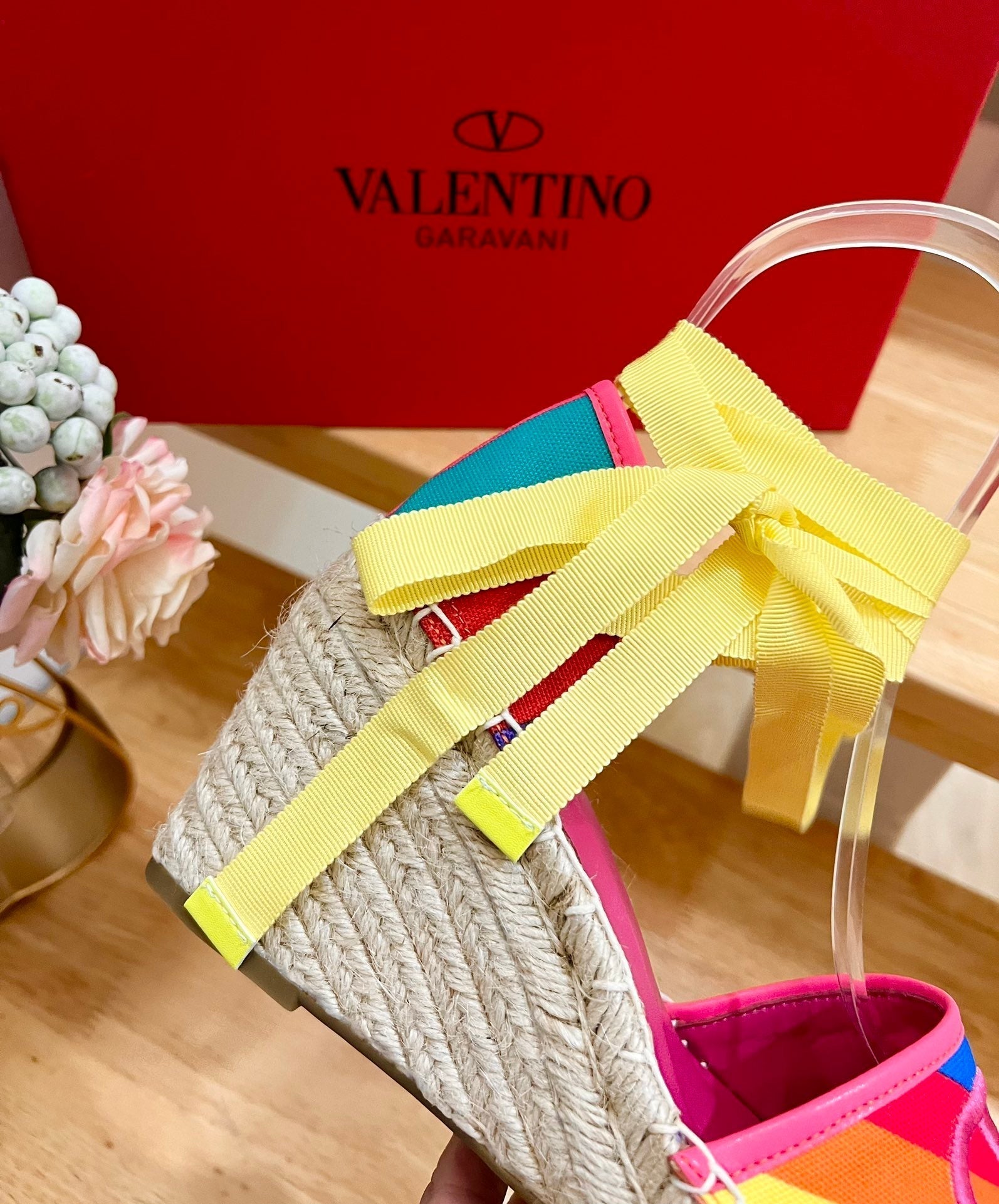 GARAVANI PRINTED COLORFUL CANVAS HIGH SANDAL 95 MM WITH EMBROIDERED LOGO