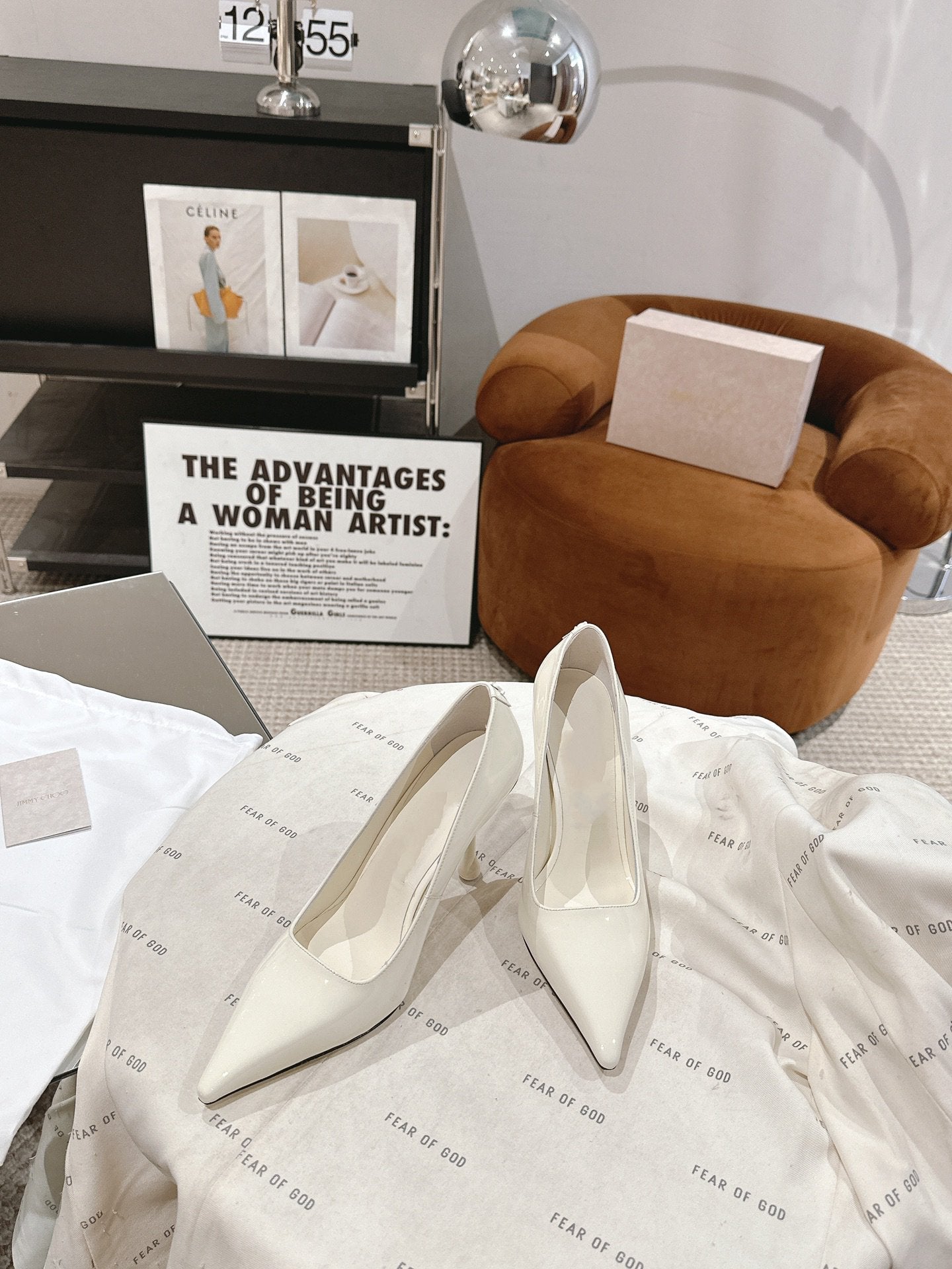 lxia 10cm white goatskin
