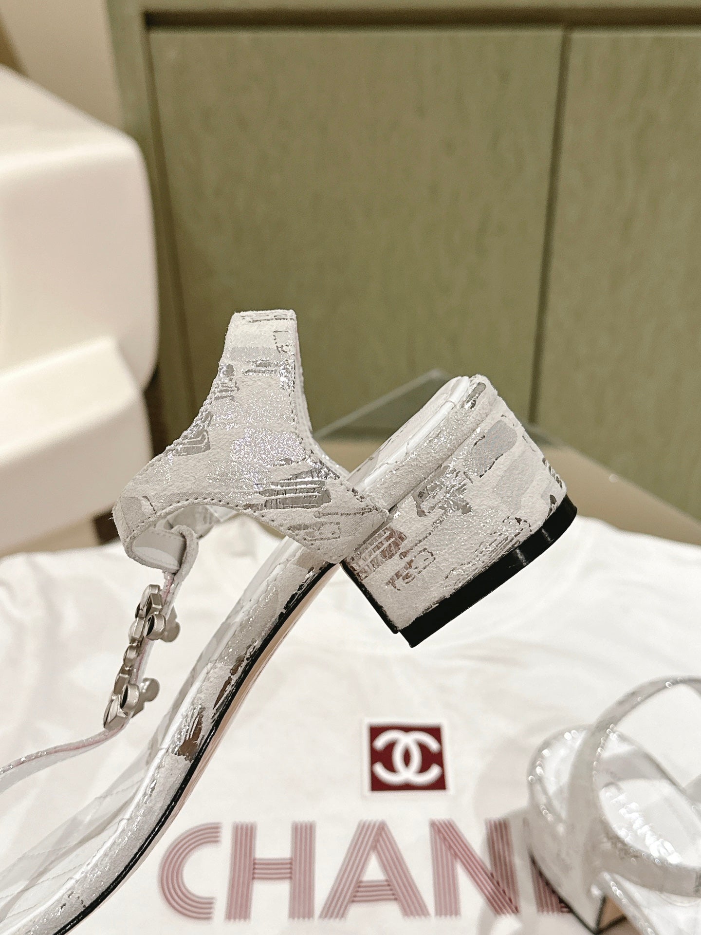 cc sandal 45 white lambskin