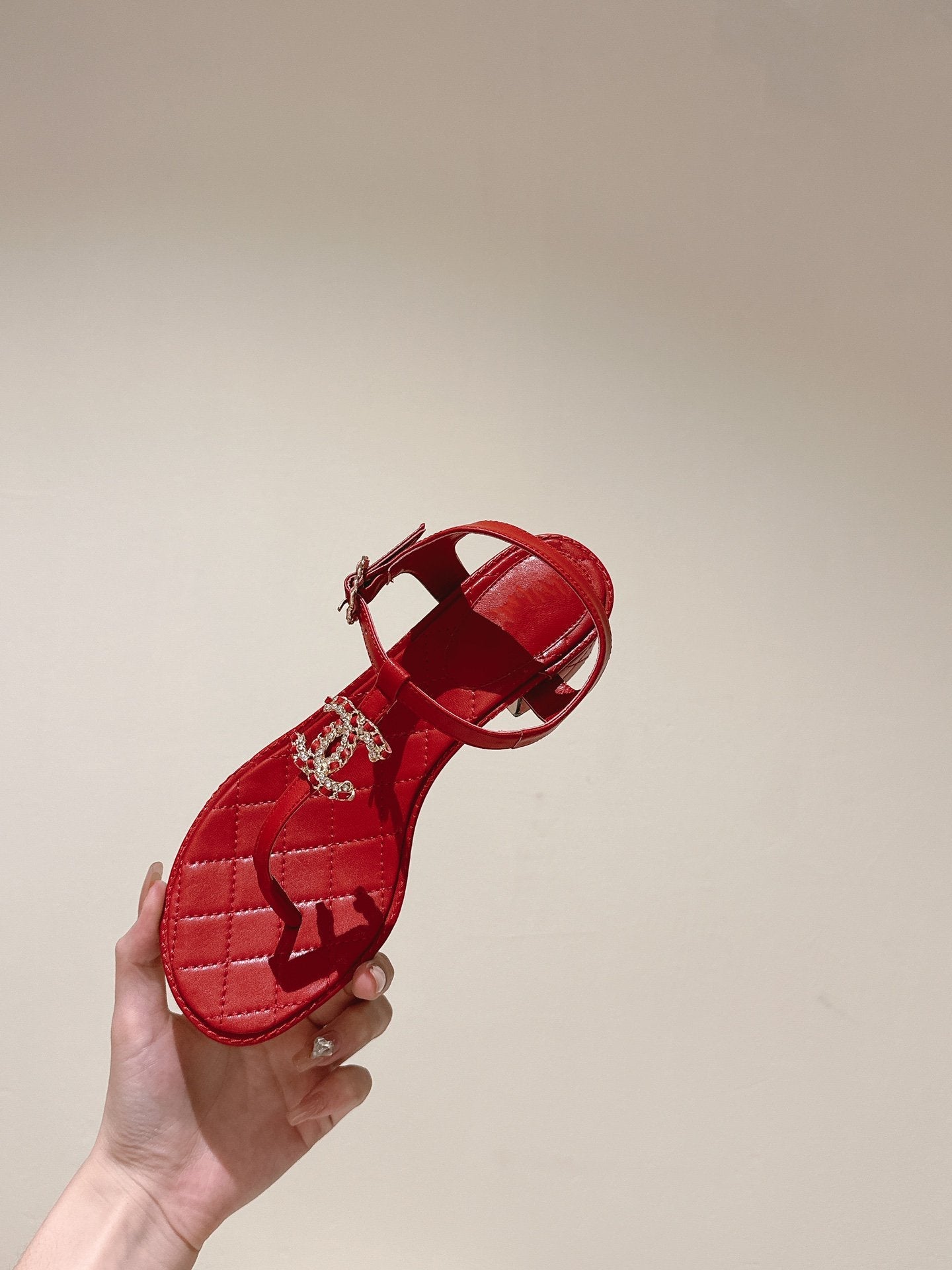 cc sandal 45 red lambskin