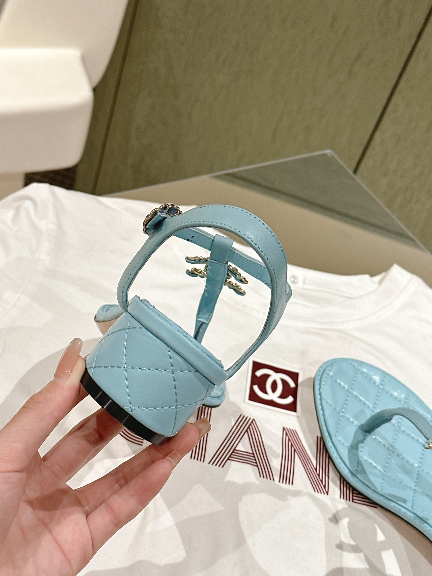 cc sandal 45 cloud blue lambskin