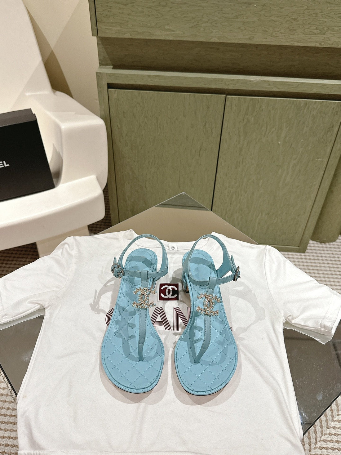 cc sandal 45 cloud blue lambskin