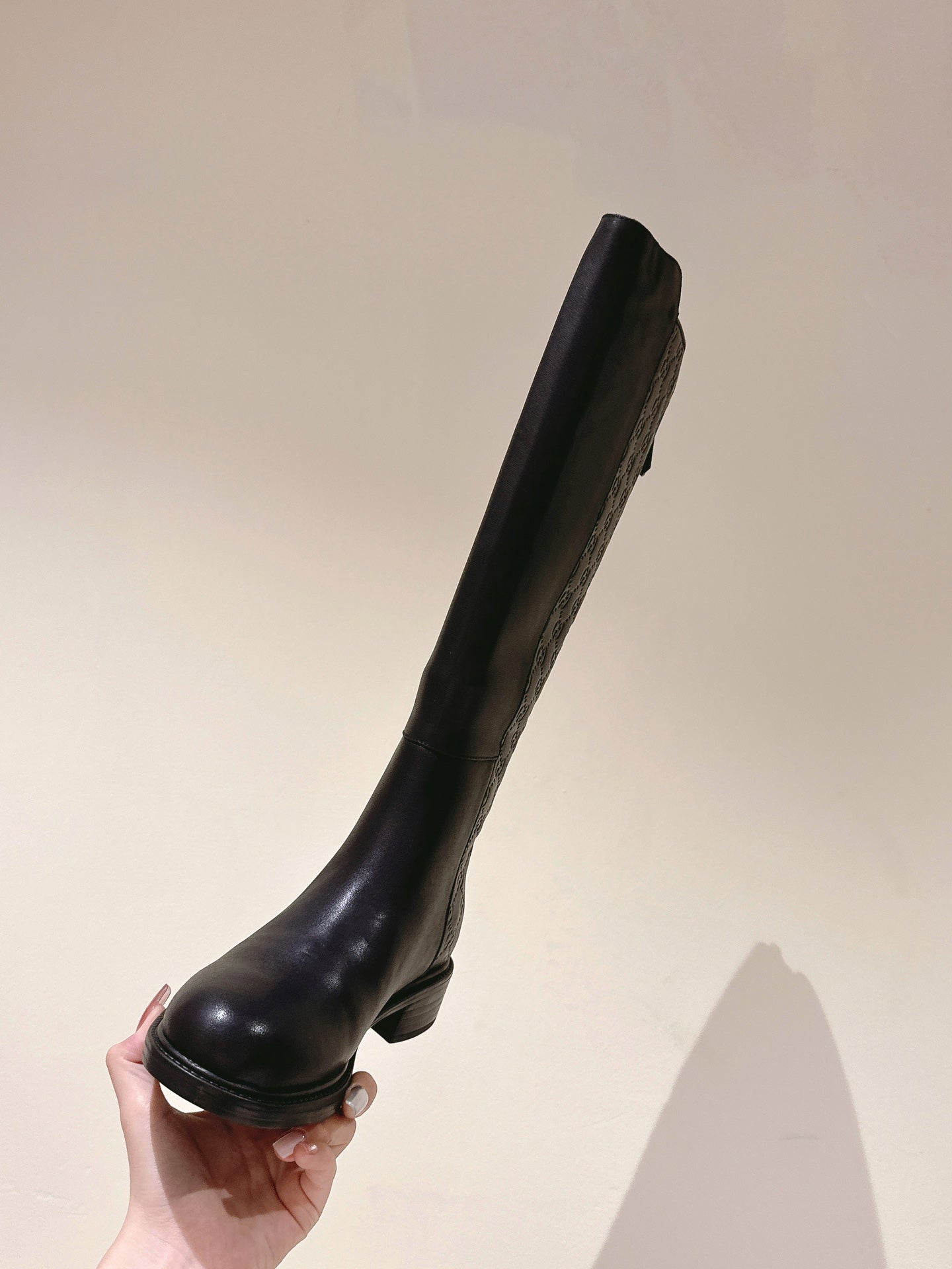 Gucci Riding Long Boot Black Sheepskin 484877