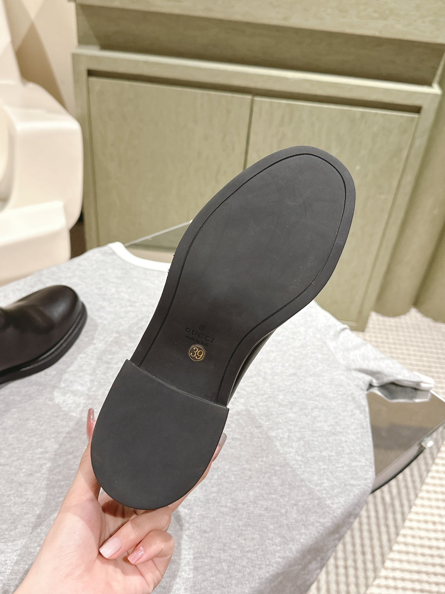 Gucci Riding Ankle Boot Black Sheepskin 484878