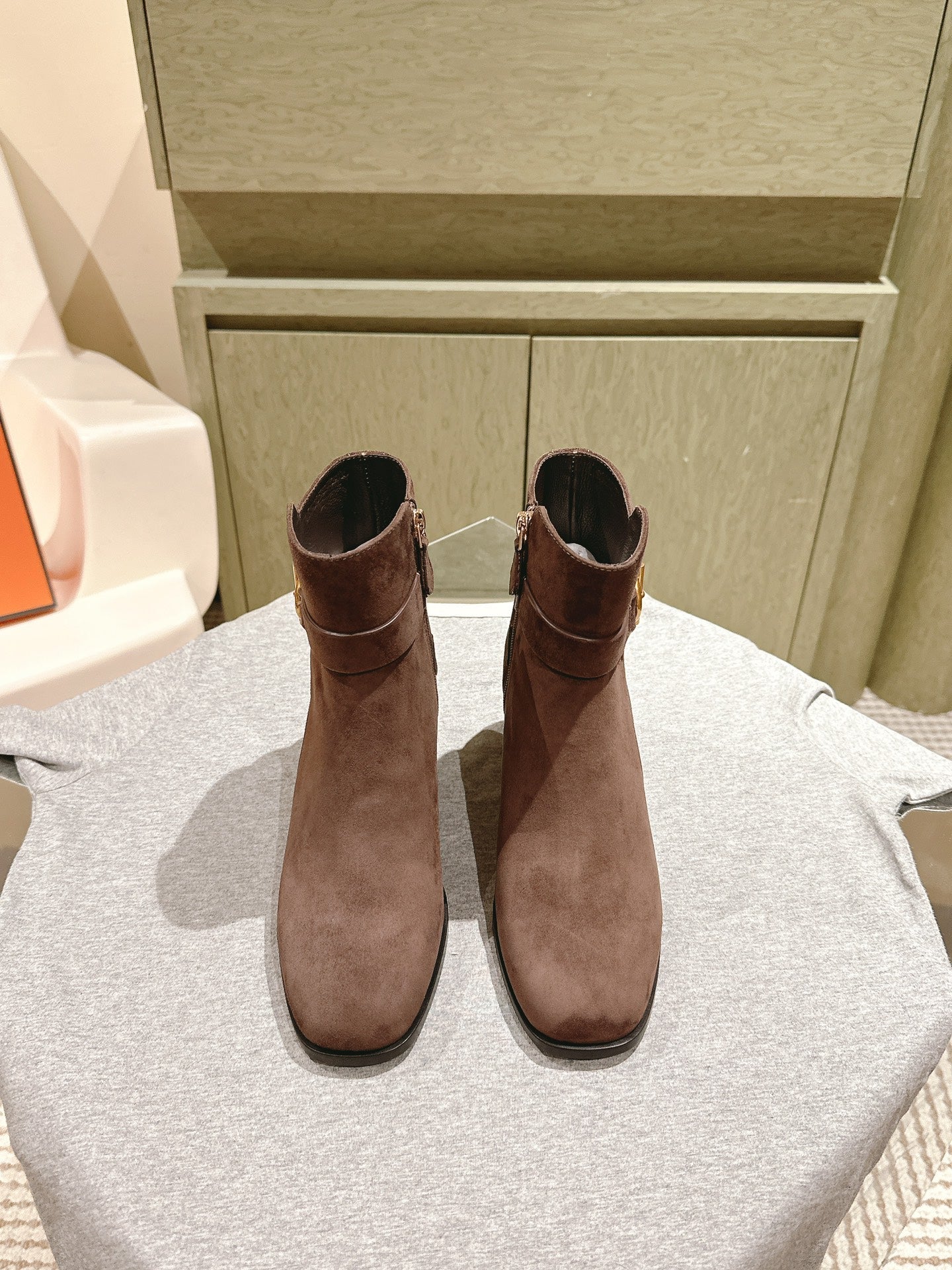 HM Jill Ankle Boot 65mm Brown Chocolate Suede 974680