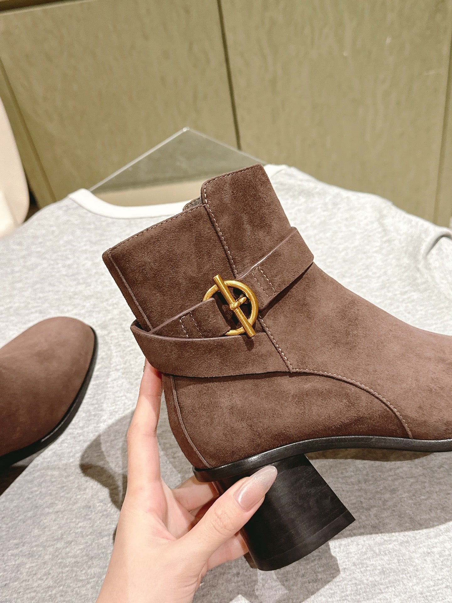 HM Jill Ankle Boot 65mm Brown Chocolate Suede 974680