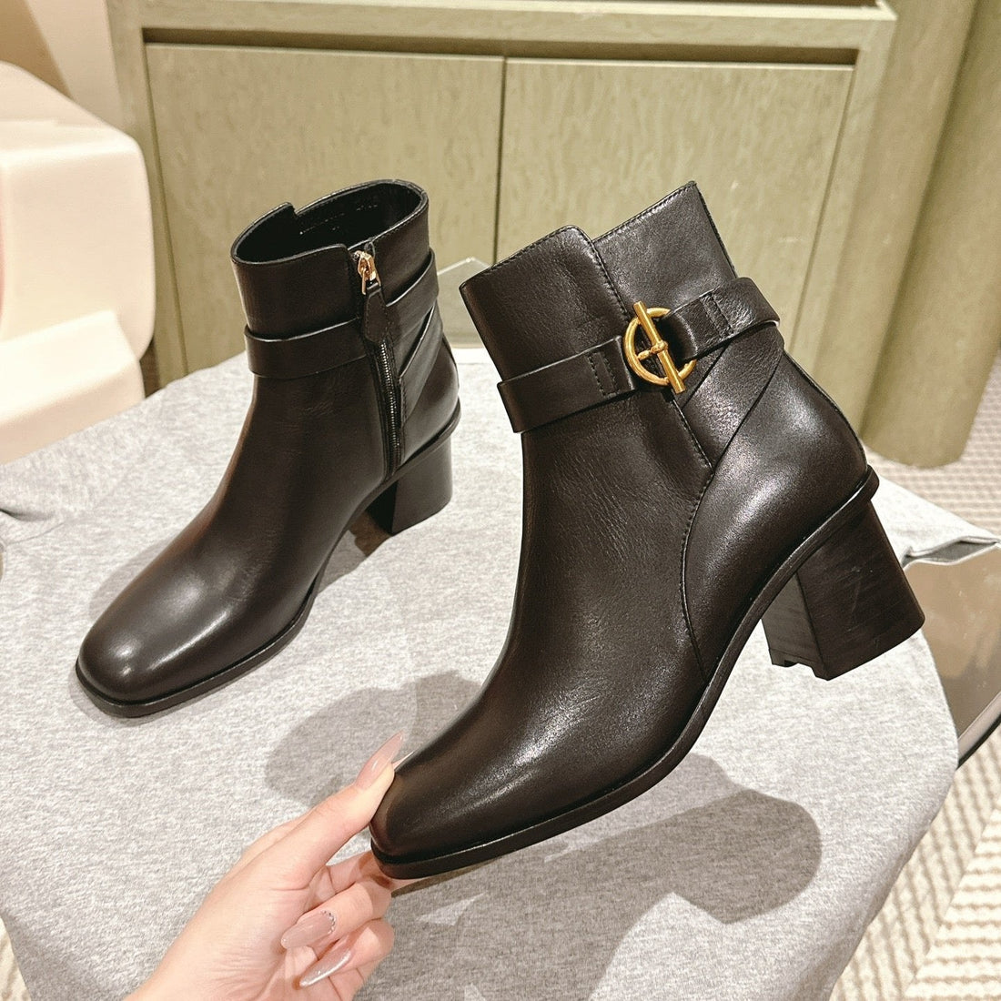 HM Jill Ankle Boot 65mm Black Calfskin  974681