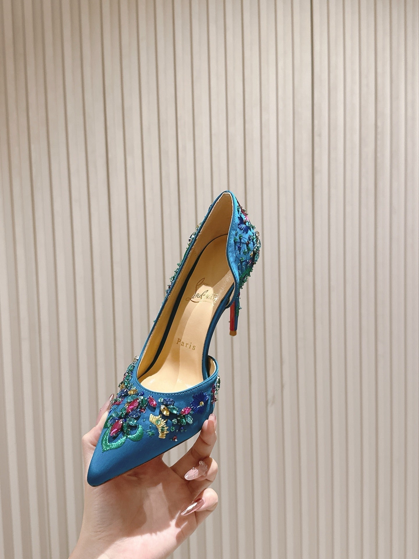 CL 25 Embellished Pumps Blue Imported Original Special 346311