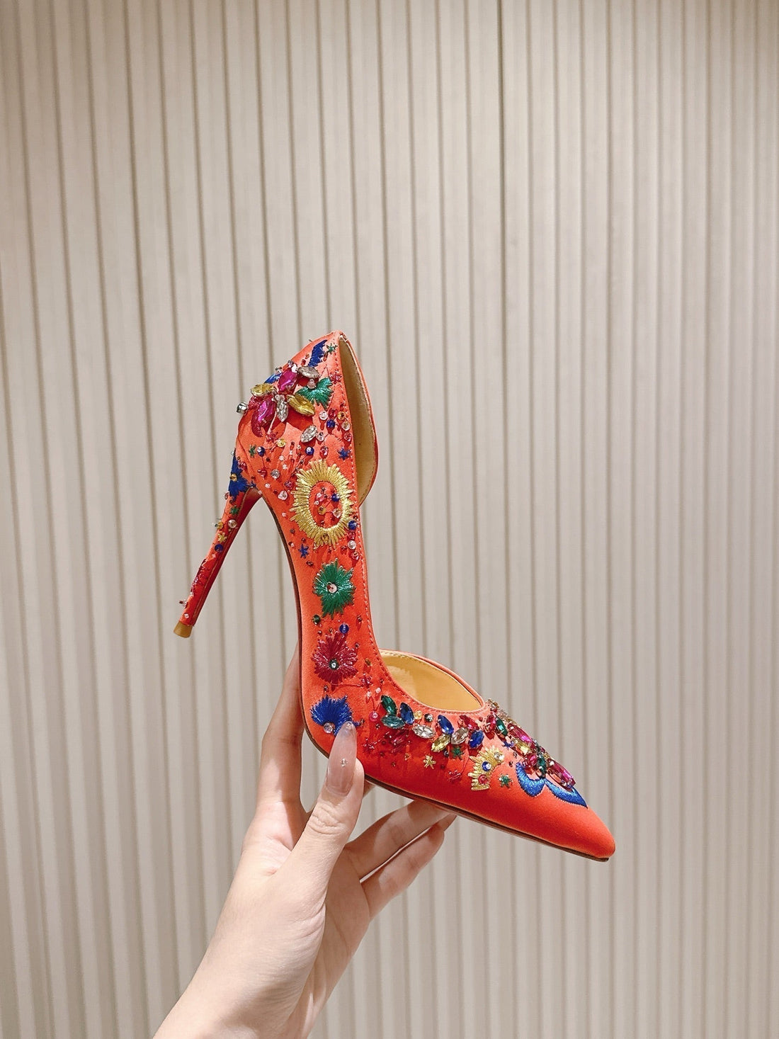 CL 25 Embellished Pumps Red Imported Original Special 346314