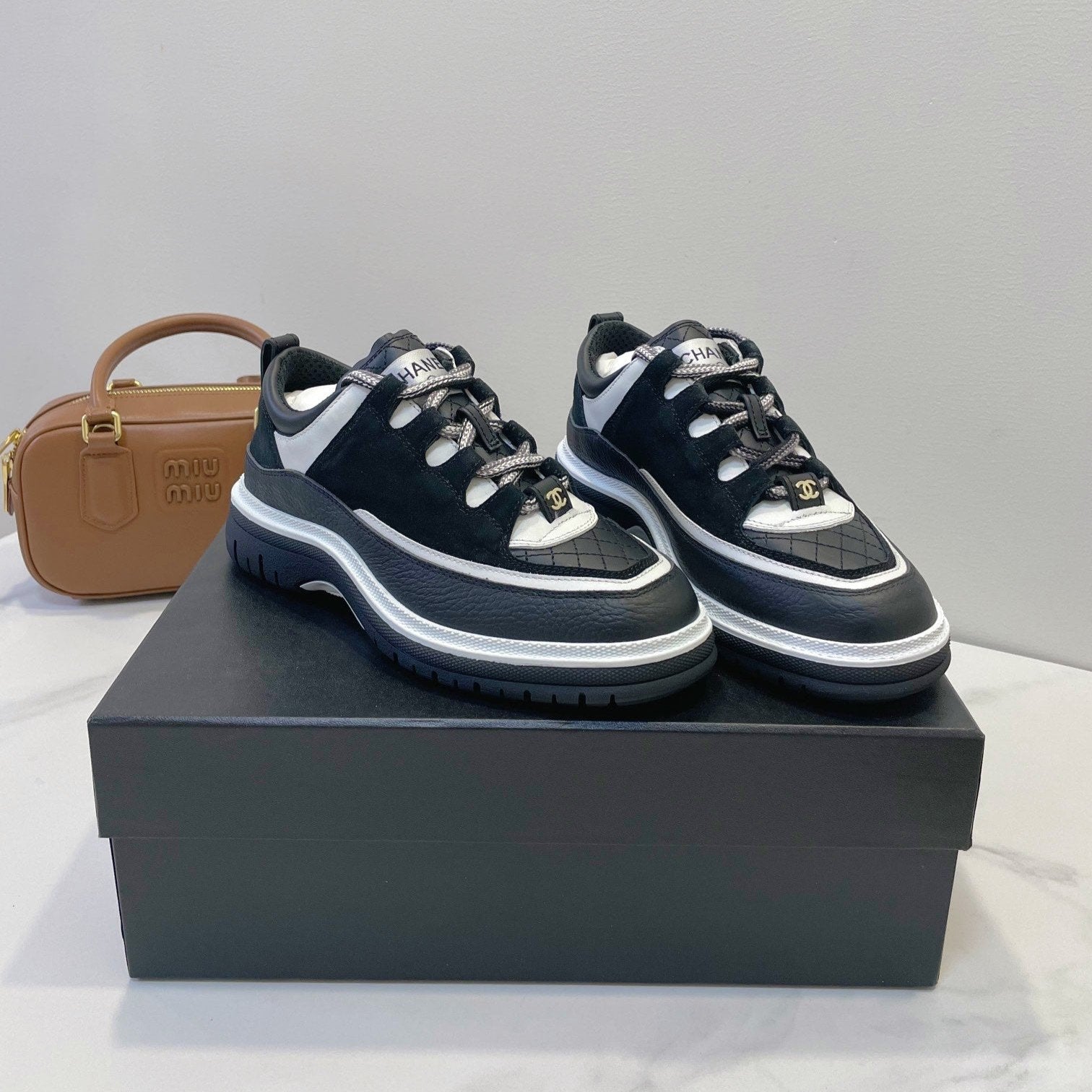 CC Sneaker In Black Cowhide  144774