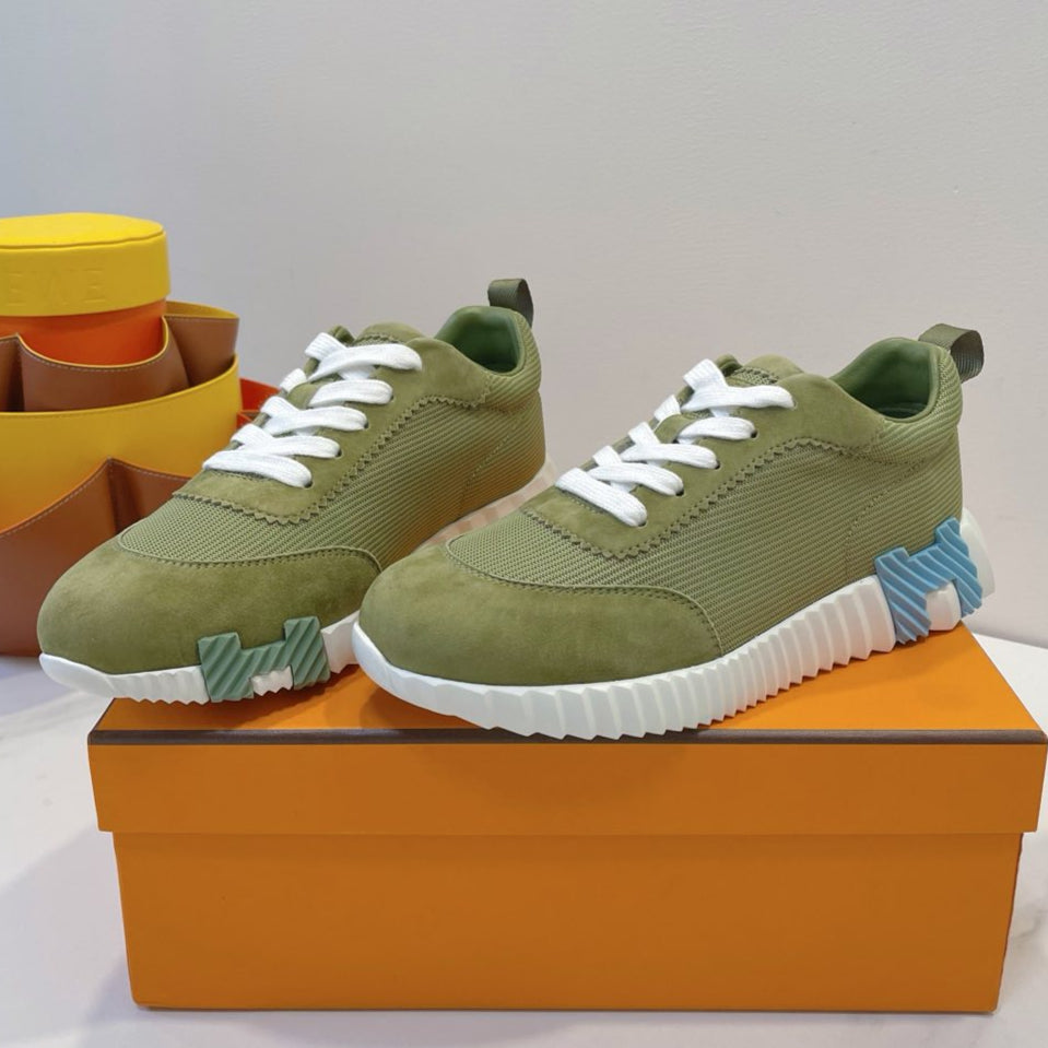 HM  Bouncing sneaker Asparagus Green Fabric with Suede 212278