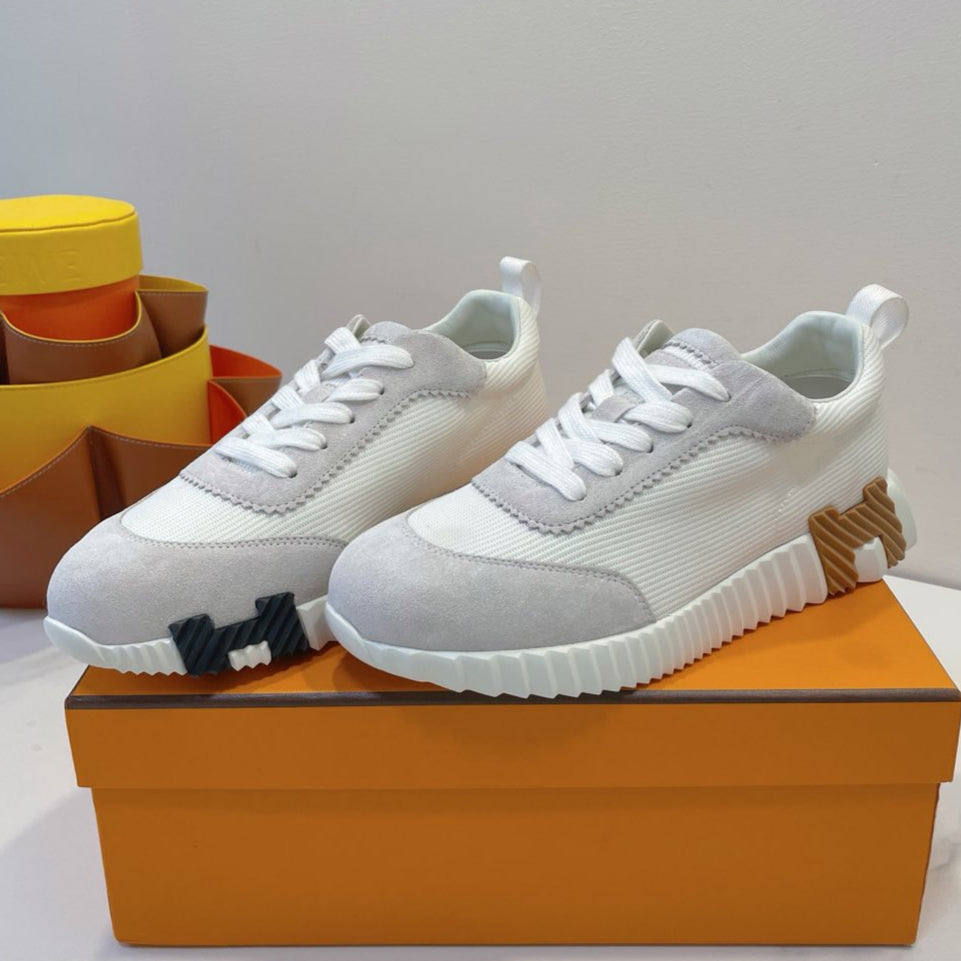 HM  Bouncing sneaker White mix Beige Grey Fabric with Suede 212279