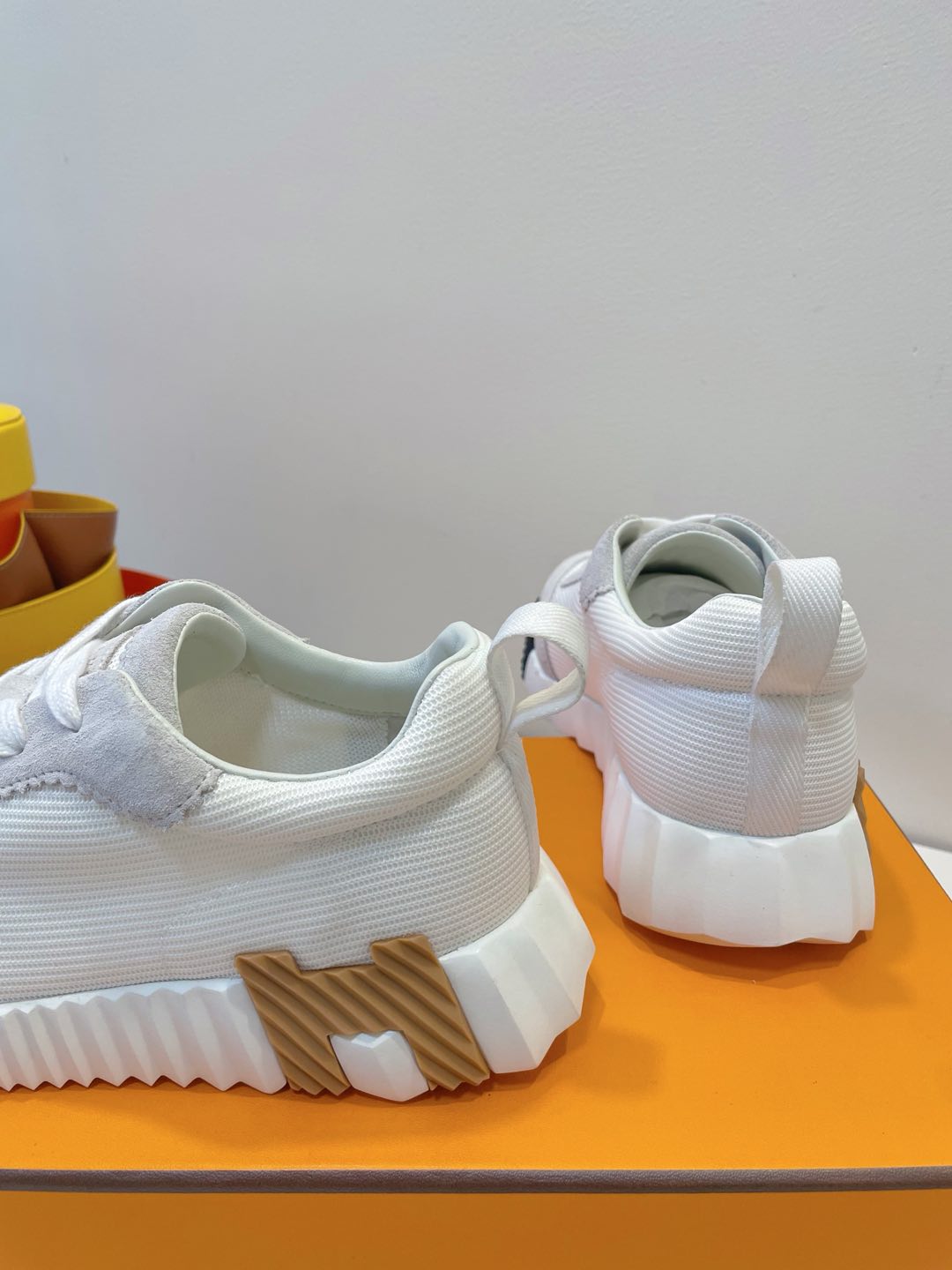 HM  Bouncing sneaker White mix Beige Grey Fabric with Suede 212279