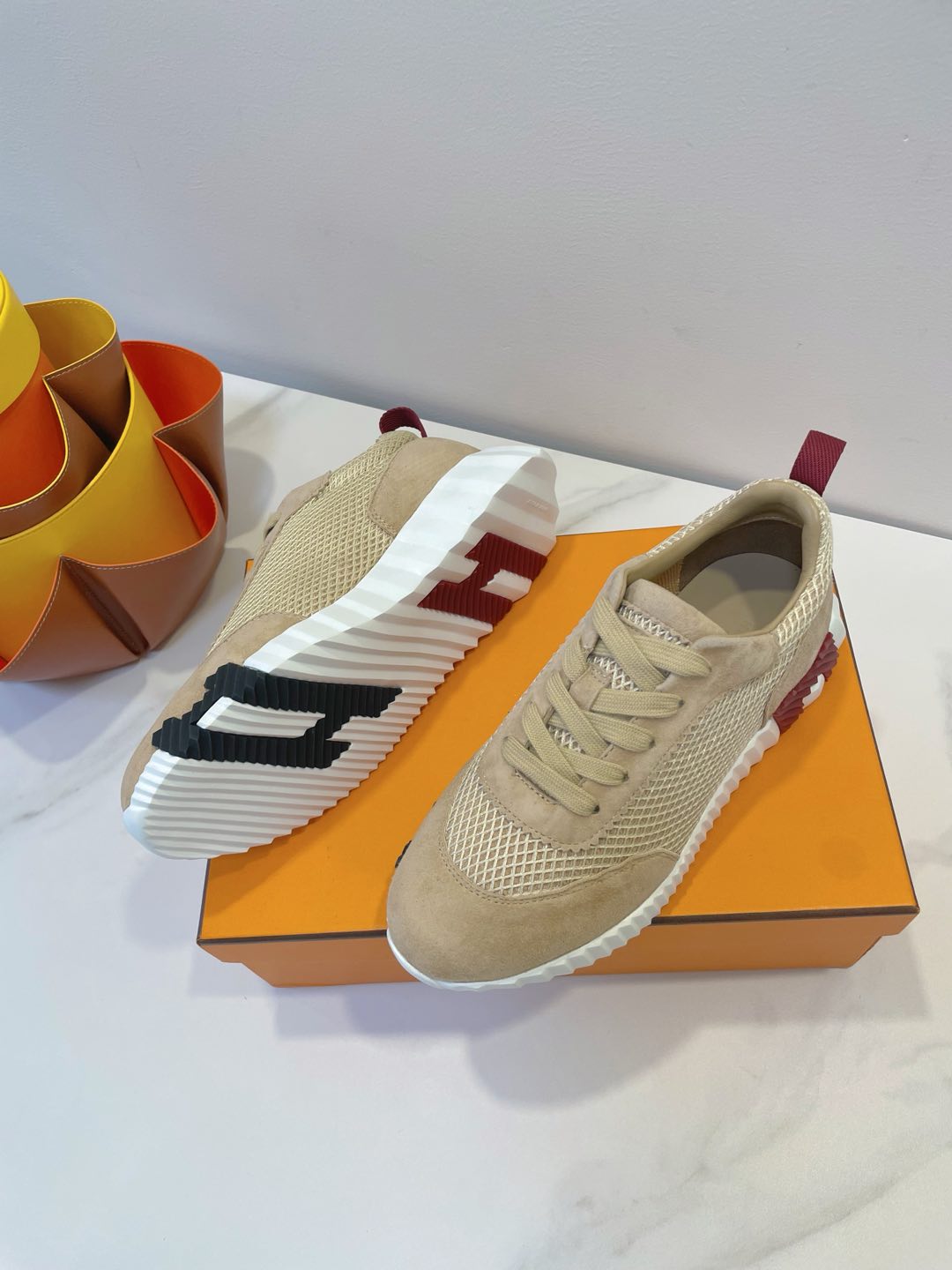 HM  Bouncing sneaker Tortilla Brown Fabric with Suede 212282