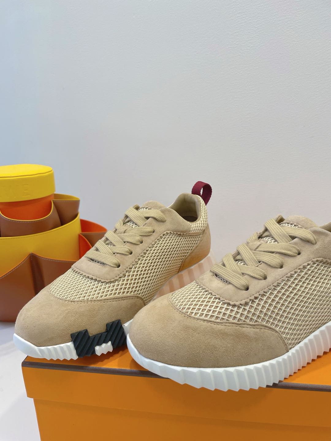 HM  Bouncing sneaker Tortilla Brown Fabric with Suede 212282