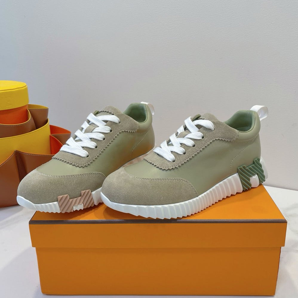 HM  Bouncing sneaker Beige Esquisse Calfskin and Suede 212286