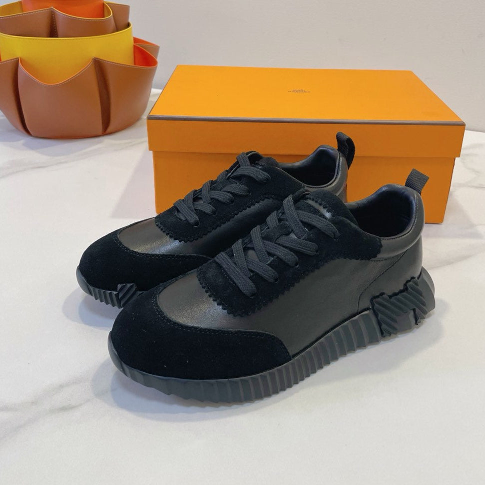 HM  Bouncing sneaker Black Calfskin and Suede 212289