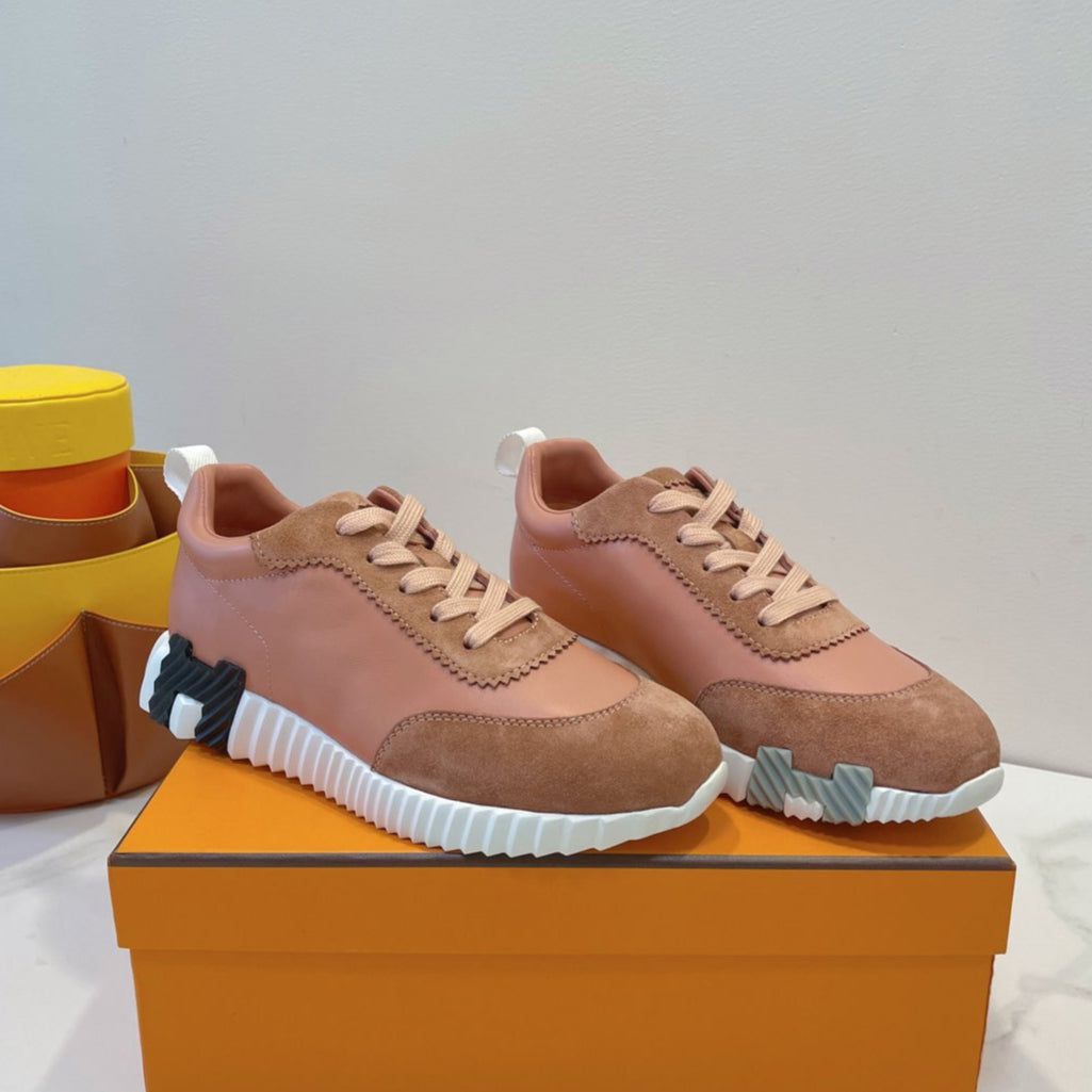 HM  Bouncing sneaker Burnt Sienna Brown Calfskin and Suede 212291