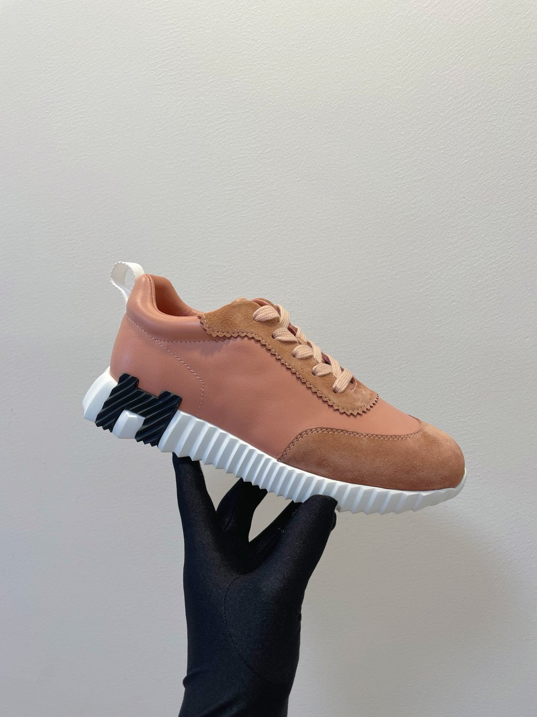 HM  Bouncing sneaker Burnt Sienna Brown Calfskin and Suede 212291