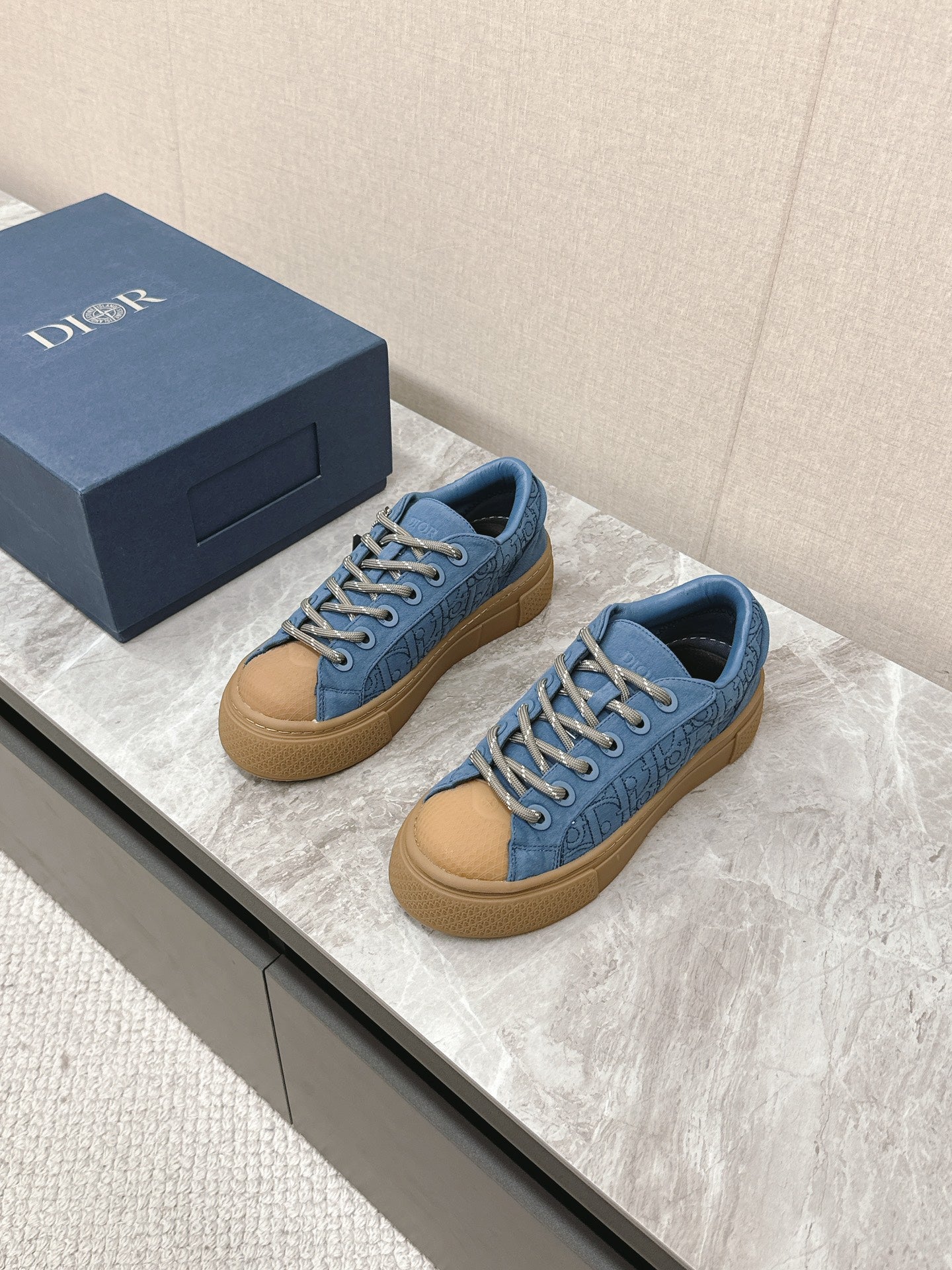 CD And Stone Island B33 Sneaker â€“ Limited And Numbered Edition Blue Canvas
