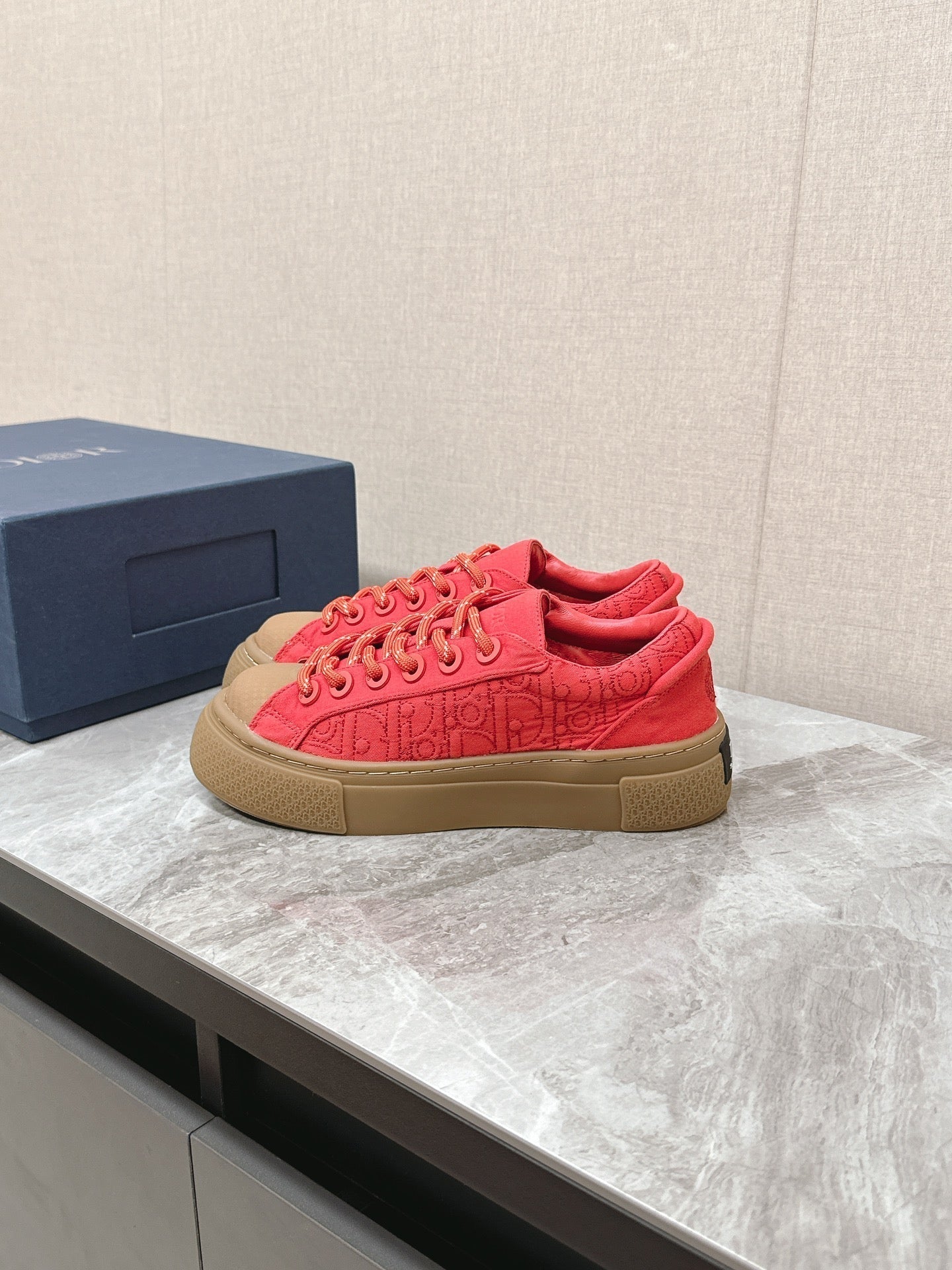 CD And Stone Island B33 Sneaker â€“ Limited And Numbered Edition Coral Red Canvas
