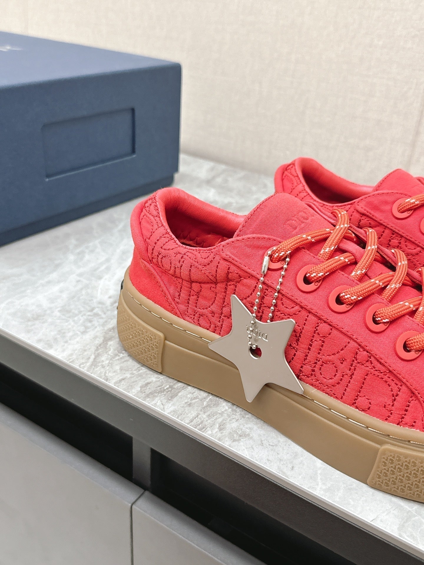 CD And Stone Island B33 Sneaker â€“ Limited And Numbered Edition Coral Red Canvas