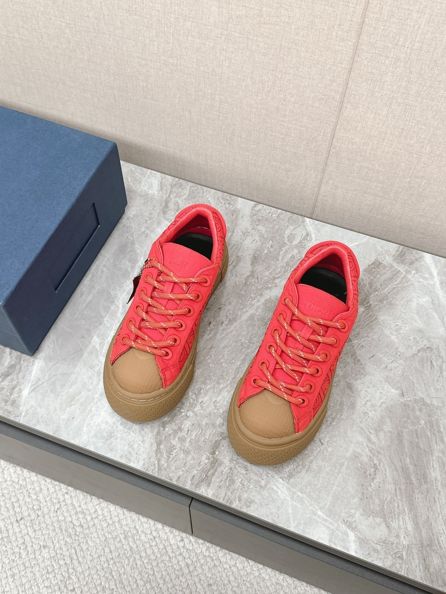 CD And Stone Island B33 Sneaker â€“ Limited And Numbered Edition Coral Red Canvas