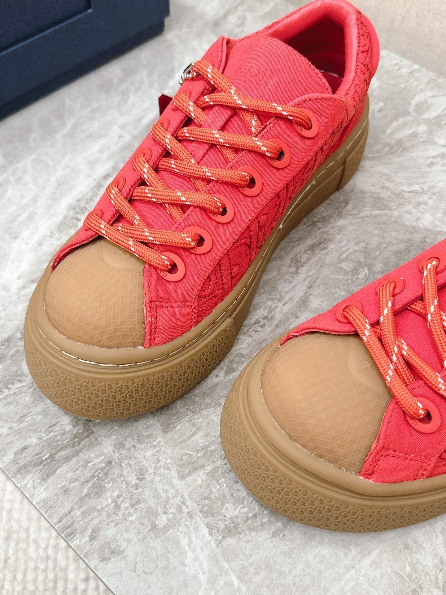 CD And Stone Island B33 Sneaker â€“ Limited And Numbered Edition Coral Red Canvas