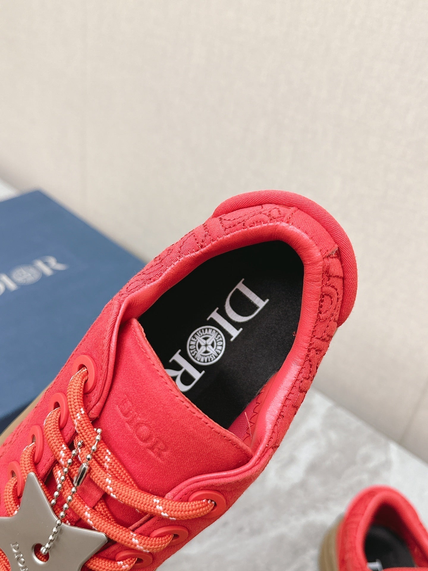 CD And Stone Island B33 Sneaker â€“ Limited And Numbered Edition Coral Red Canvas