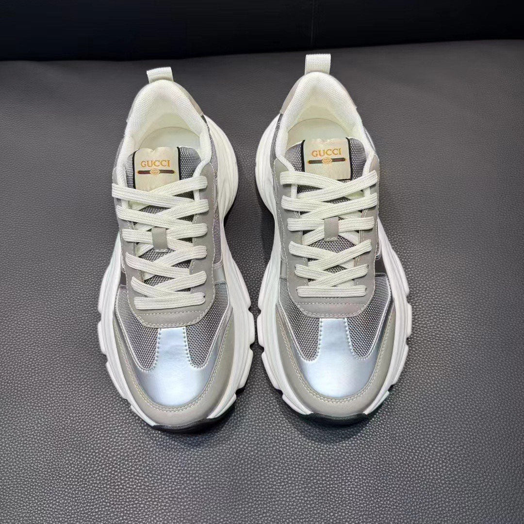 GG Men's Sneaker Silver Mesh Suede 751833