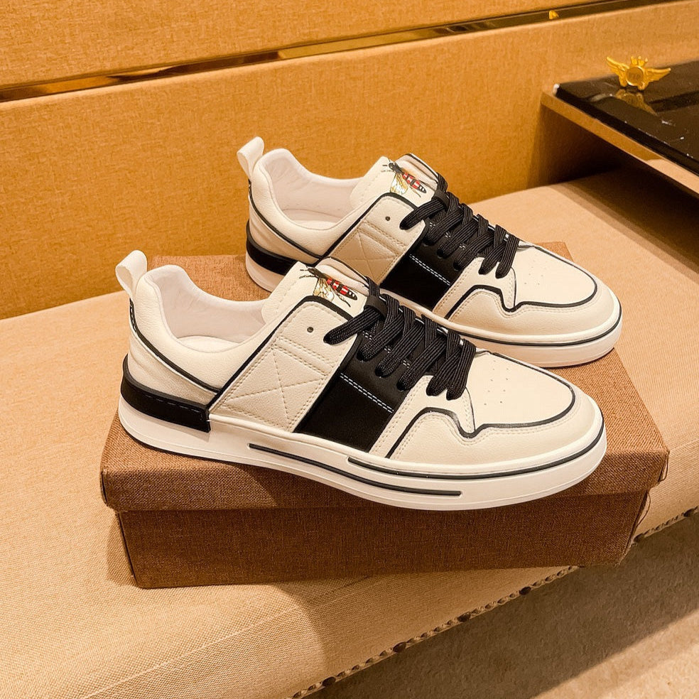 GG Men's Sneaker White Black Cowhide 671711