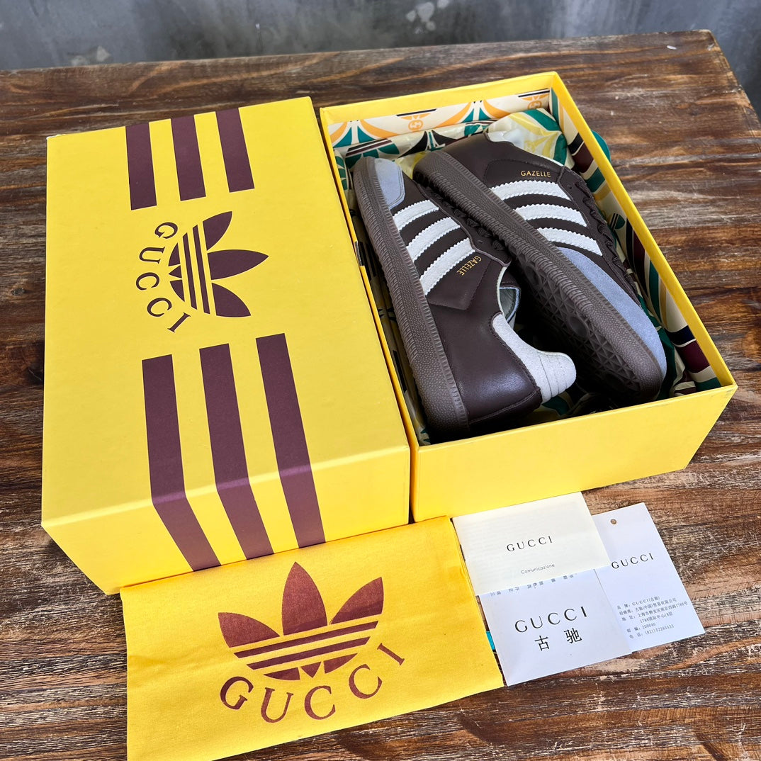 GG x Adidas Men's Sneaker Brown Cowhide Suede 553236