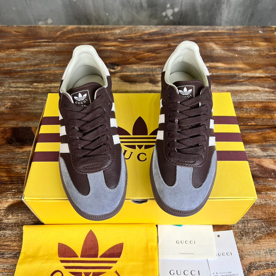 GG x Adidas Men's Sneaker Brown Cowhide Suede 553236