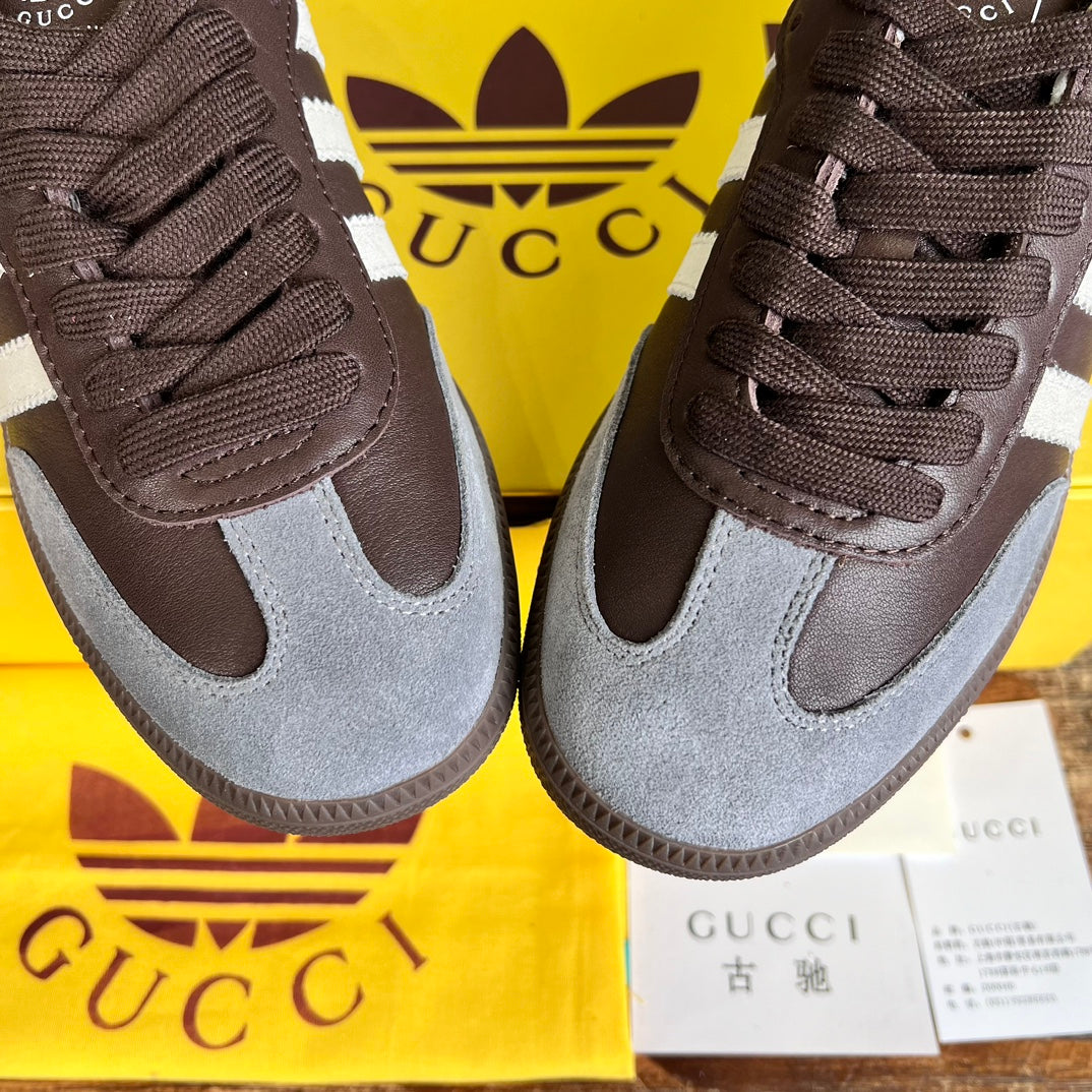 GG x Adidas Men's Sneaker Brown Cowhide Suede 553236