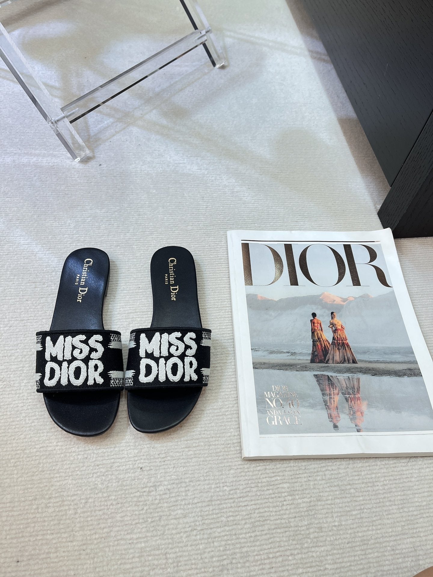 dway slide embroidered black cotton