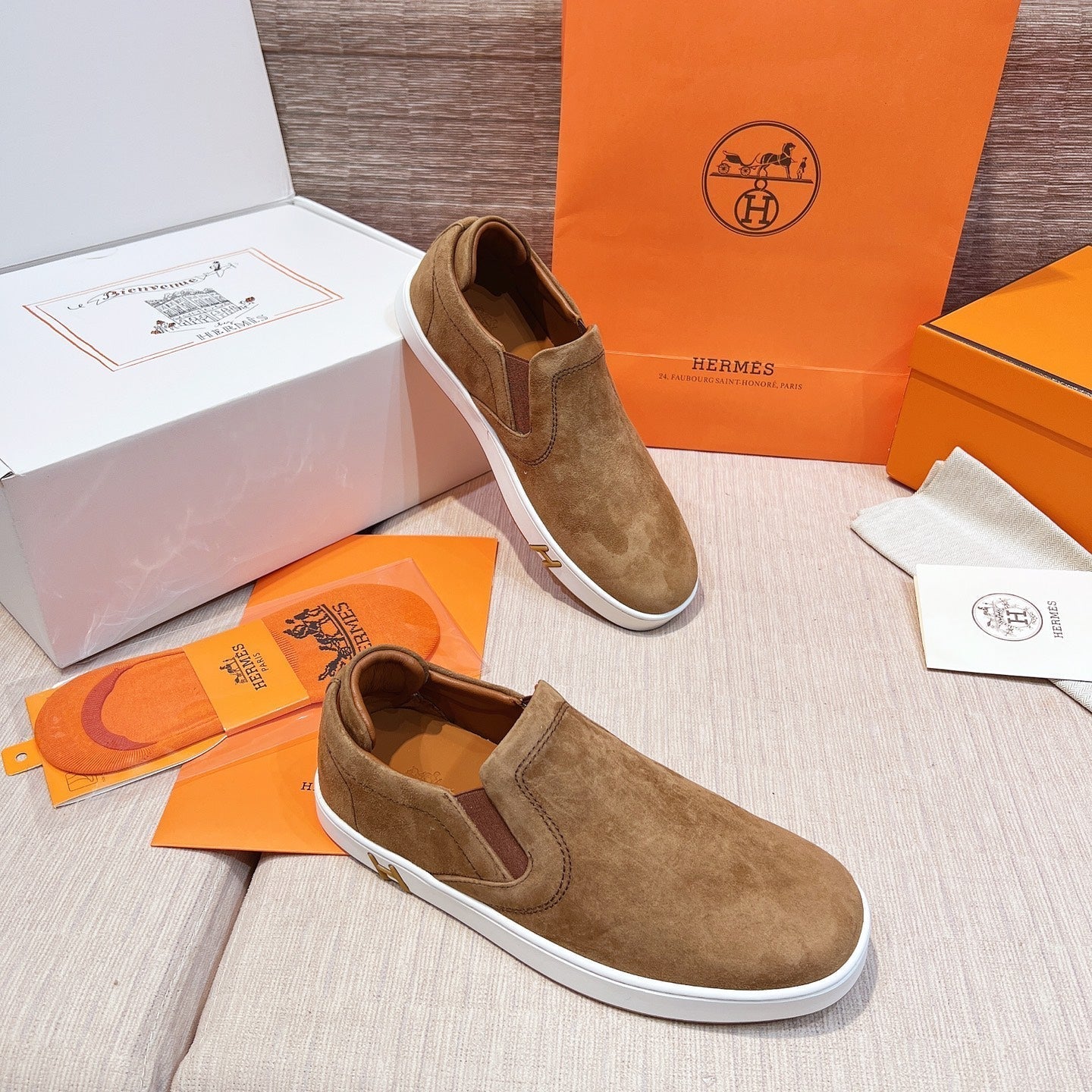 HM Men's 25 Lucky Slip-on Brown Suede 713098