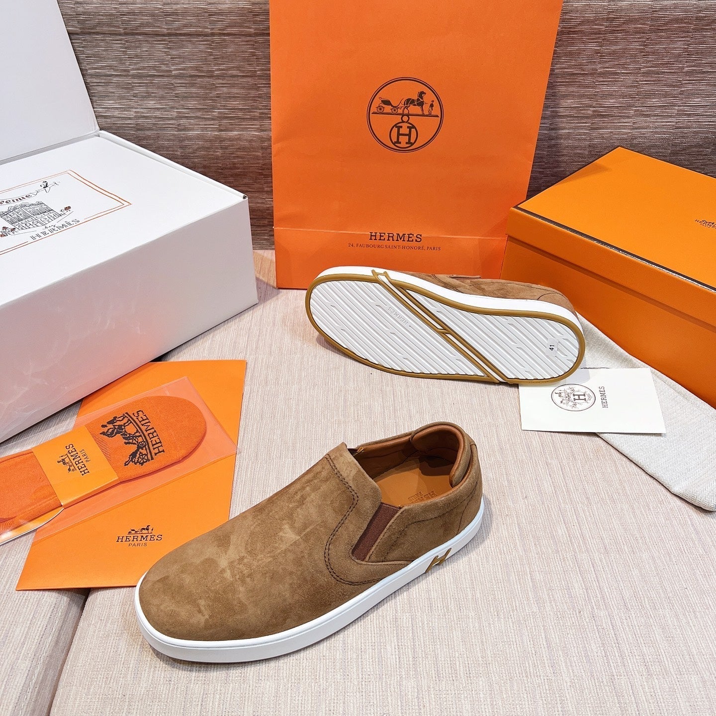 HM Men's 25 Lucky Slip-on Brown Suede 713098