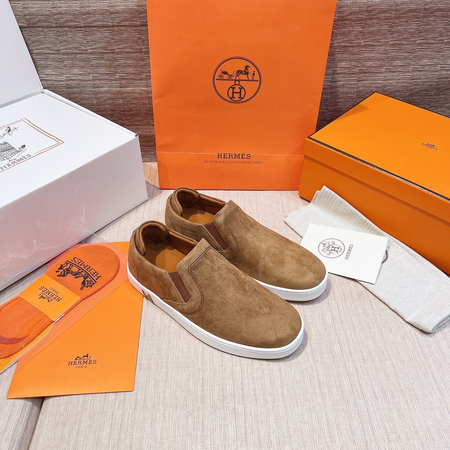 HM Men's 25 Lucky Slip-on Brown Suede 713098